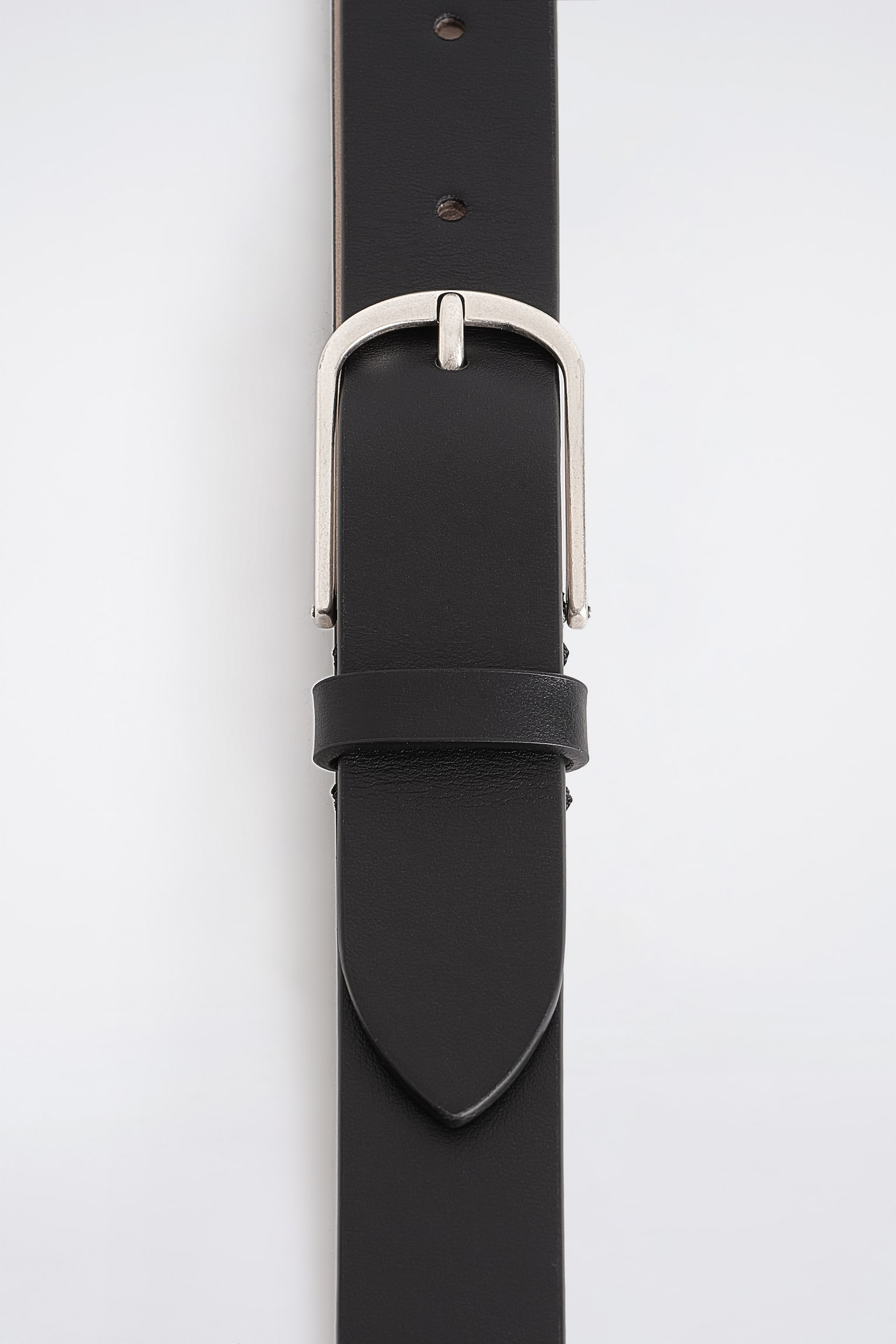 CINTURA IN PELLE CON FIBBIA ARROTONDATA - NERO/MARRONE SCURO - 3