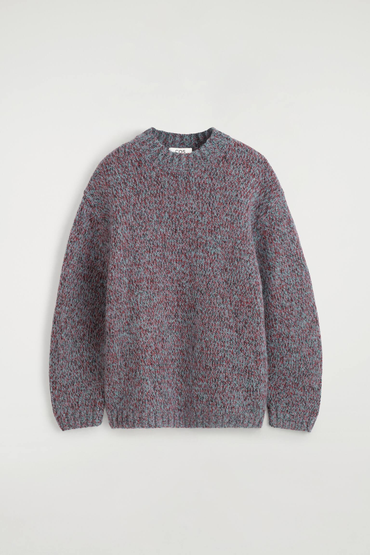 TRI-TONE WOOL-MOHAIR JUMPER - BLEU / ROUGE / NOIR - 1