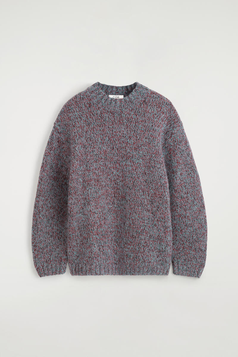 Tri-Tone Wool-Mohair Sweater