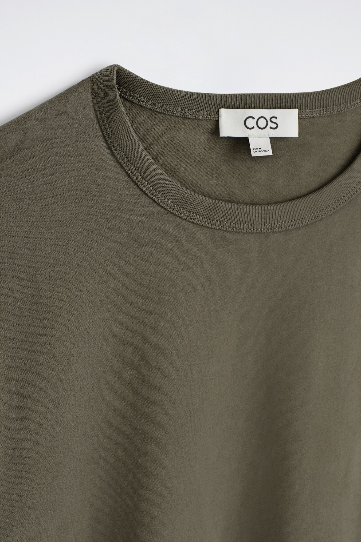 T-SHIRT VAN GEBORSTELD KATOEN - DONKER KHAKI/WIT/ZWART/MARINEBLAUW - 2