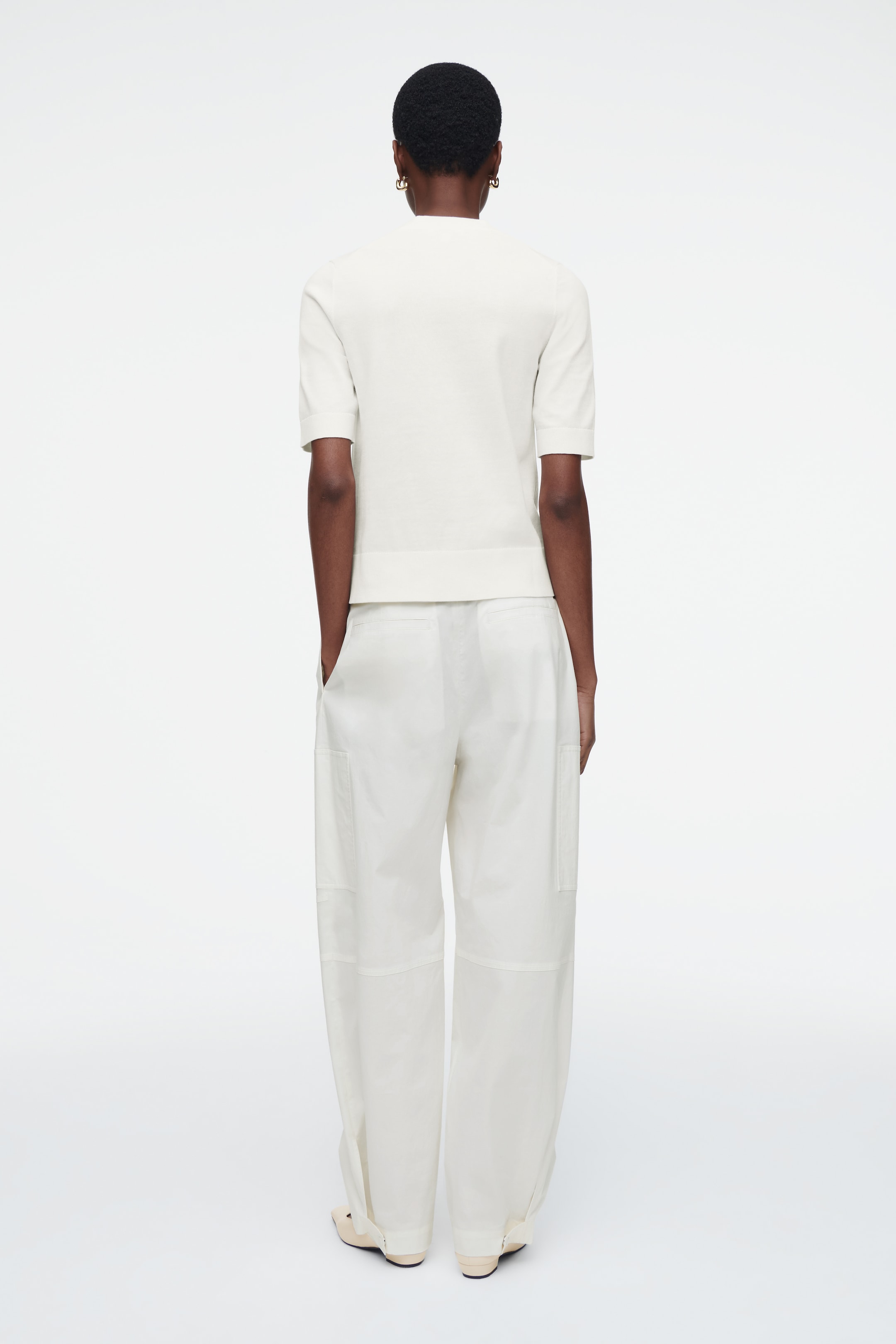 View larger image: REGULAR KNITTED T-SHIRT - OFF-WHITE - Ladies | H&M GB 3