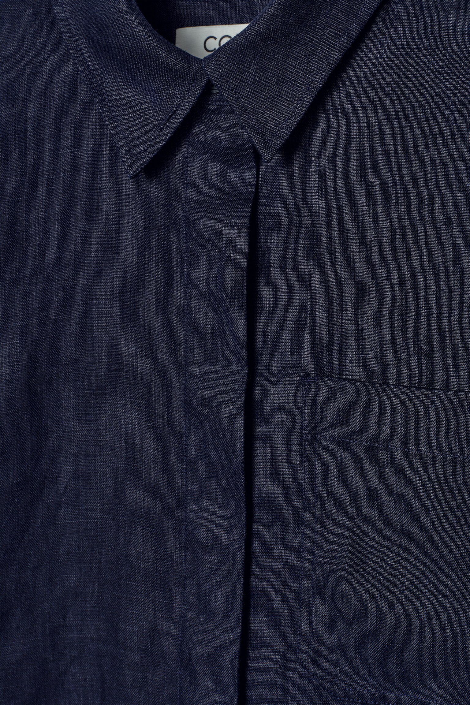 CHEMISE OVERSIZE EN LIN - BLEU MARINE/VERT PÂLE/JAUNE BEURRE/BLANC - 6