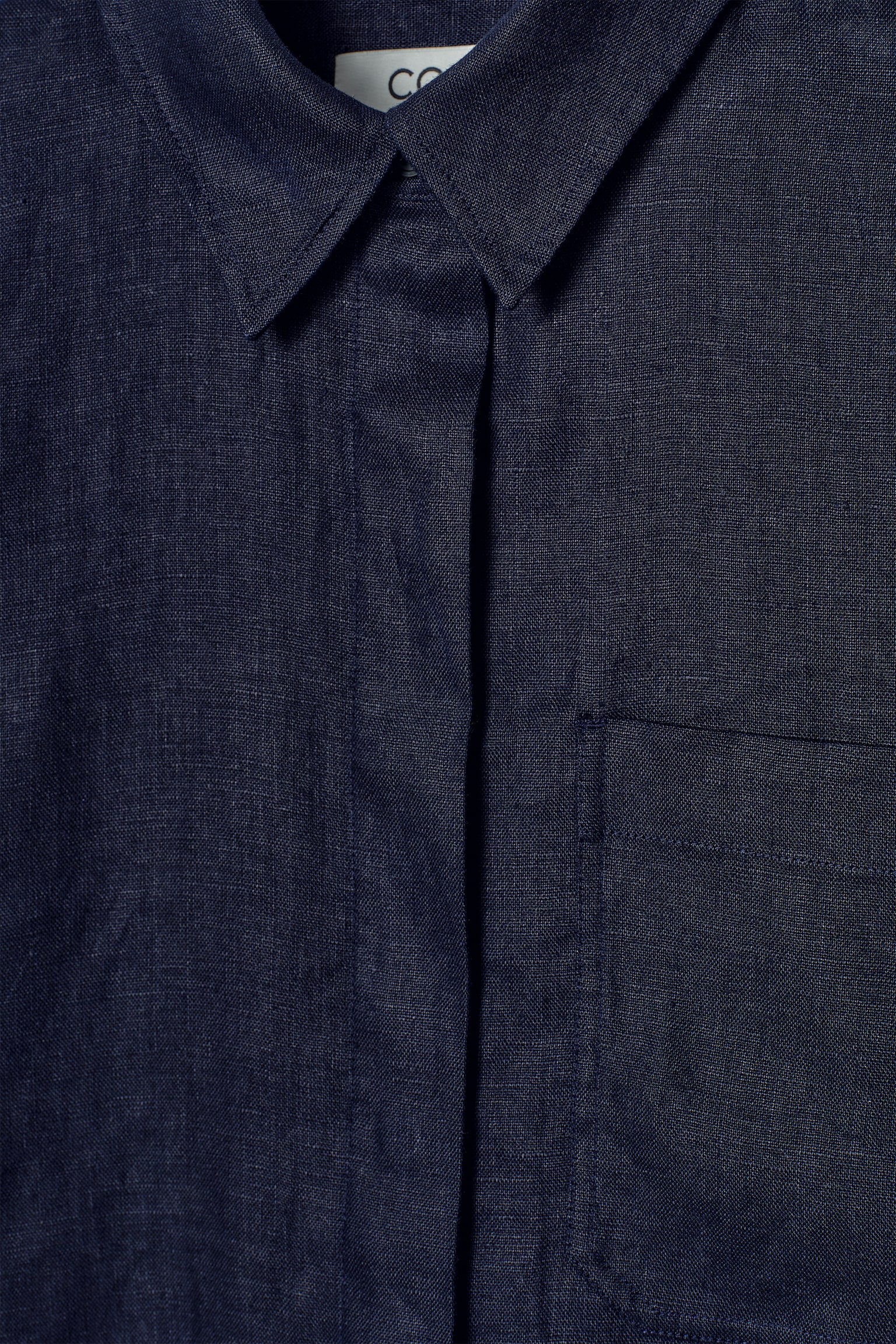 OVERSIZED LINEN SHIRT - NAVY/PALE GREEN/BUTTER YELLOW/WHITE - 5