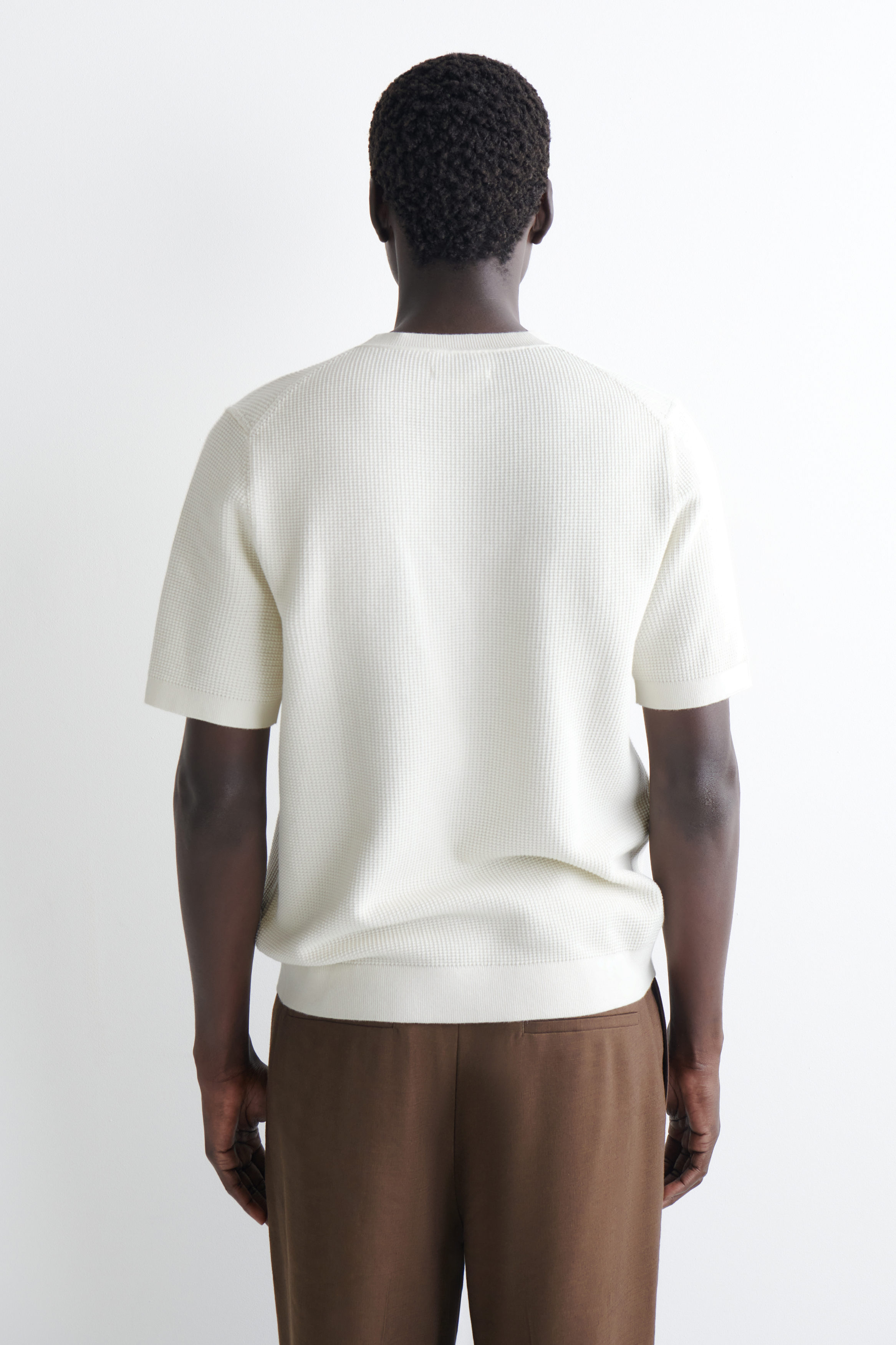 WAFFLE-KNIT COTTON T-SHIRT - thumbnail 4