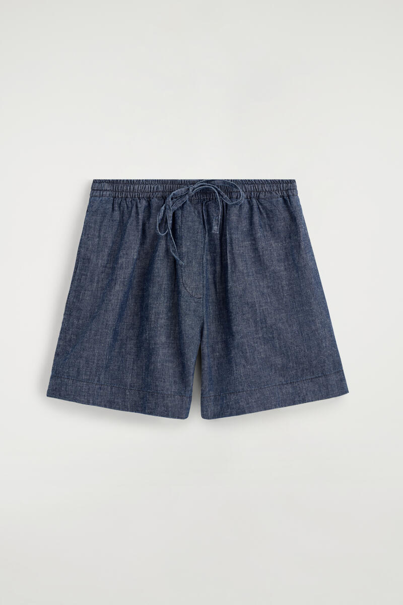 Drawstring Denim Shorts