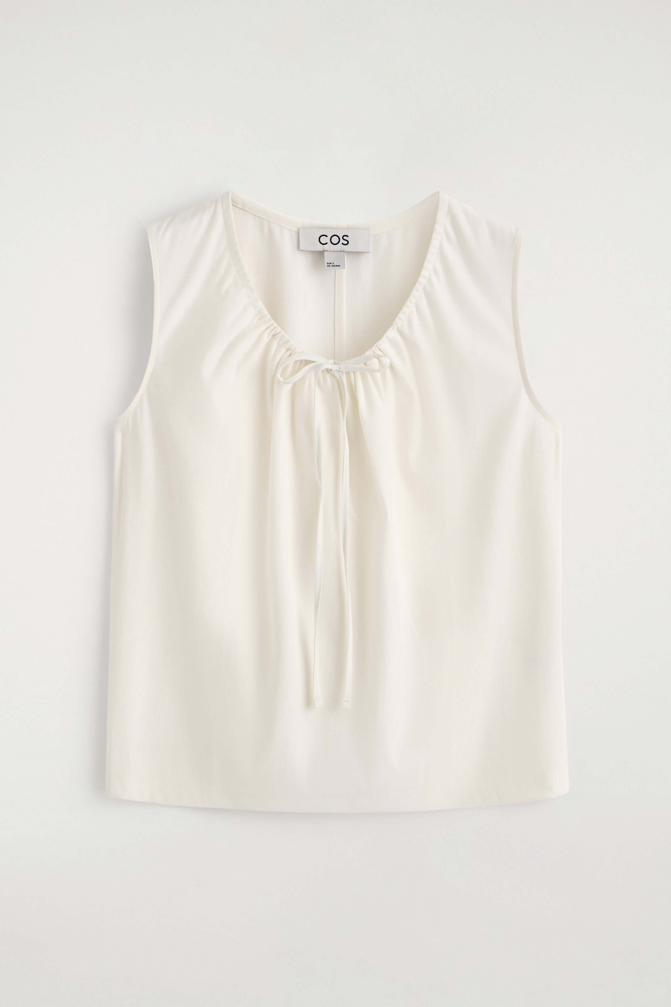 Gathered-neck Jersey Tank Top