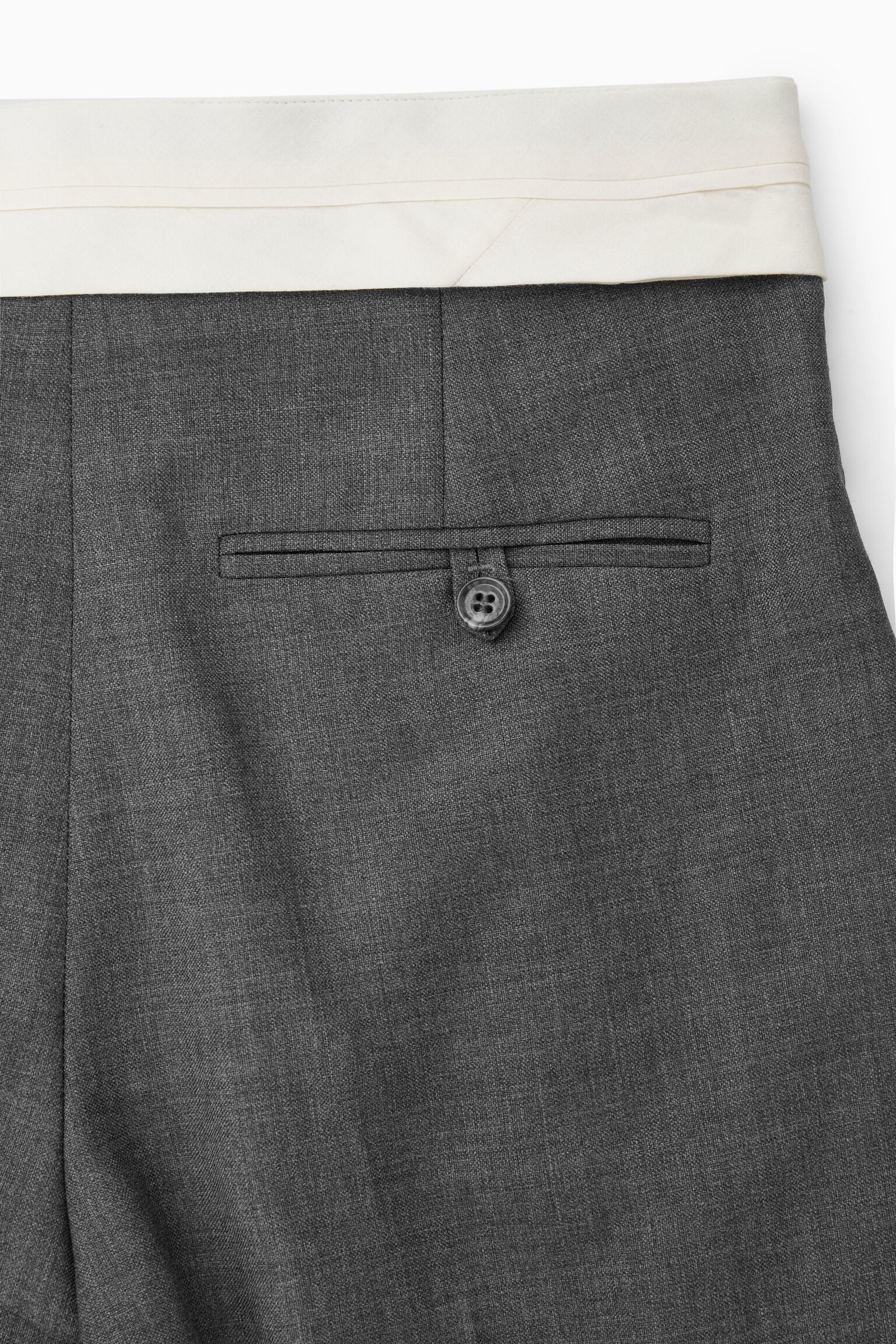 RELAXED DECONSTRUCTED WOOL WIDE-LEG TROUSERS - DARK GREY - 2