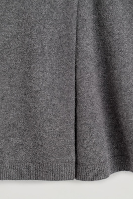 MERINO WOOL MINI WRAP SKIRT — GREY MÉLANGE 6