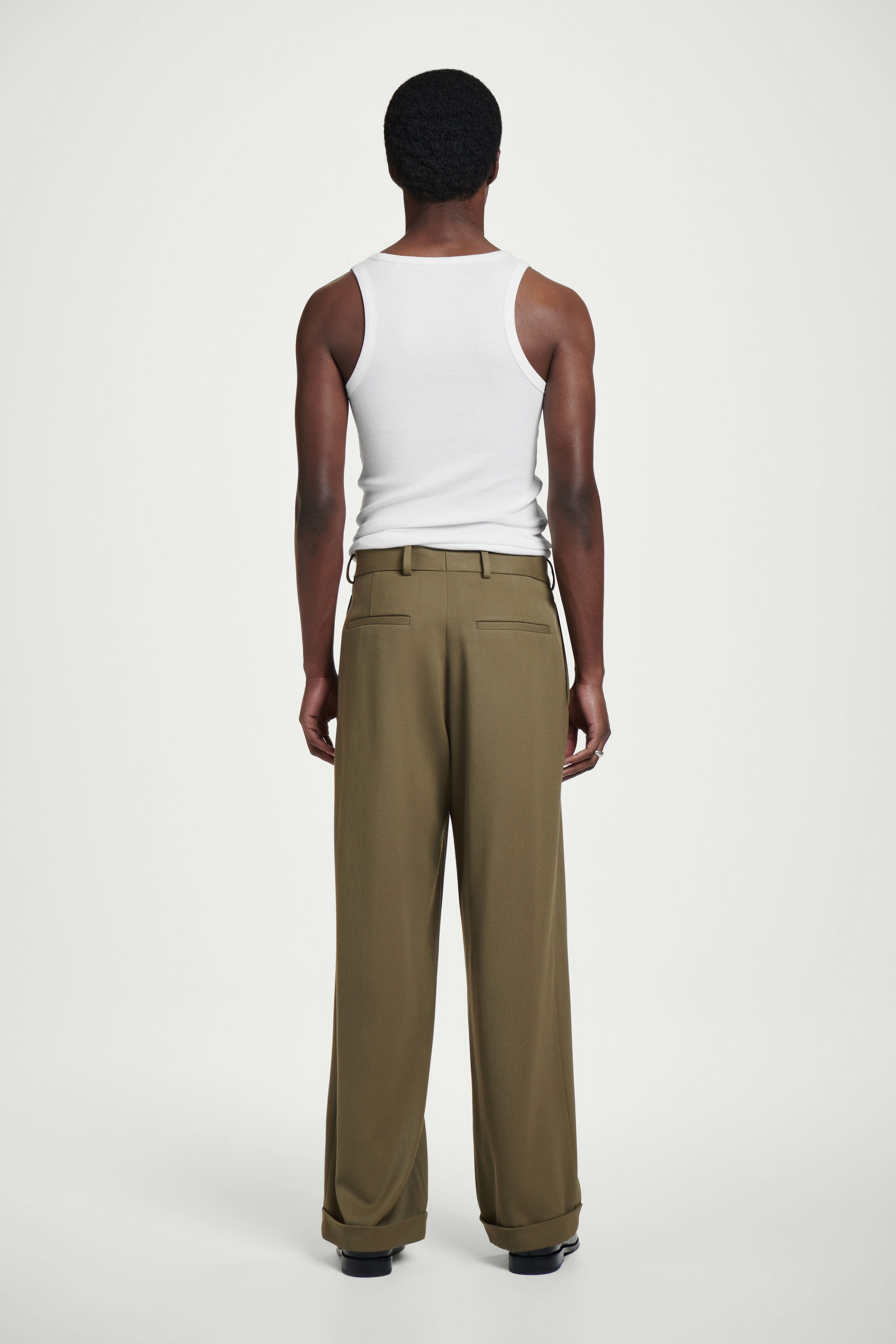WOOL-TWILL TURN-UP PANTS