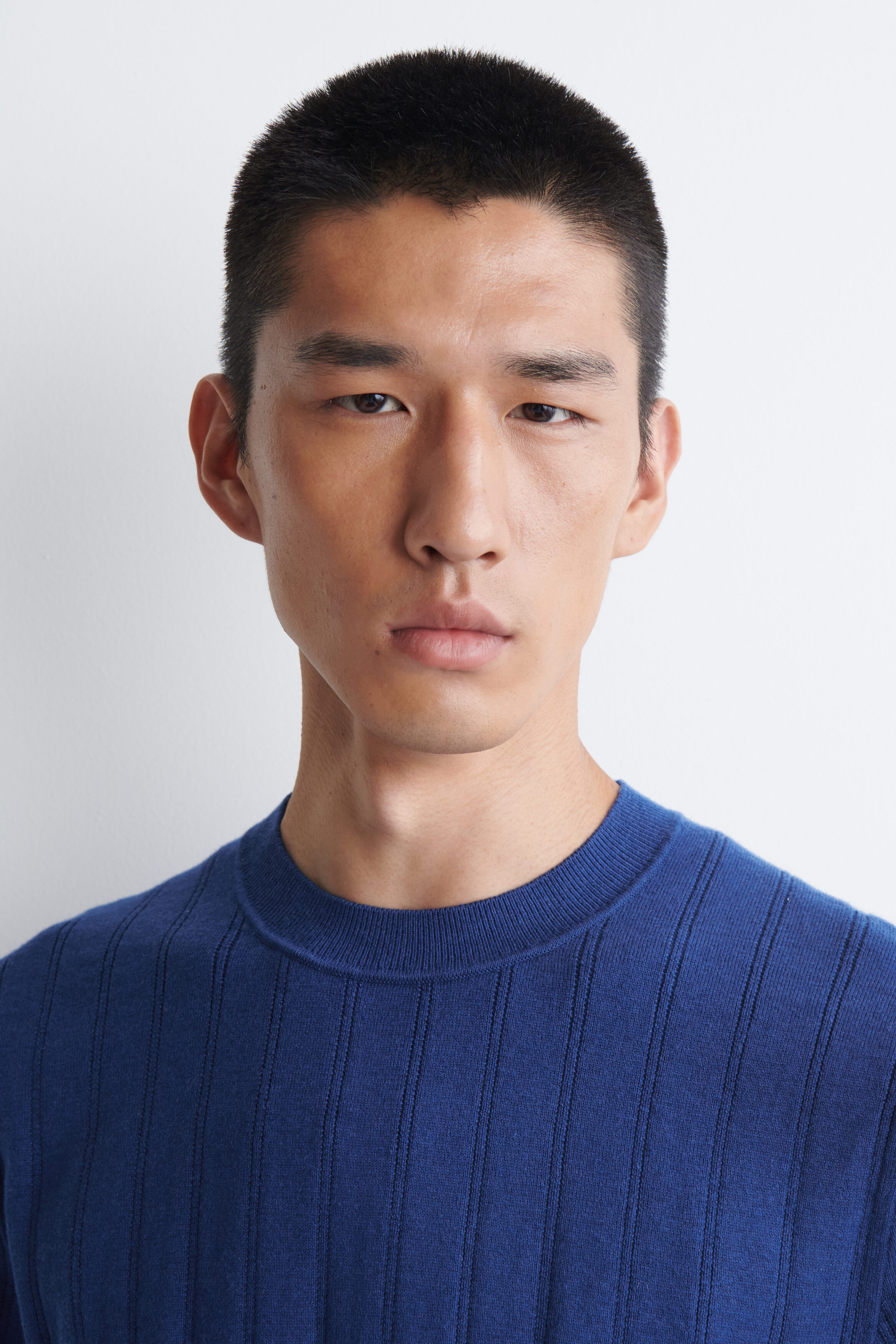 RIBBED MERINO WOOL-COTTON T-SHIRT - thumbnail 3