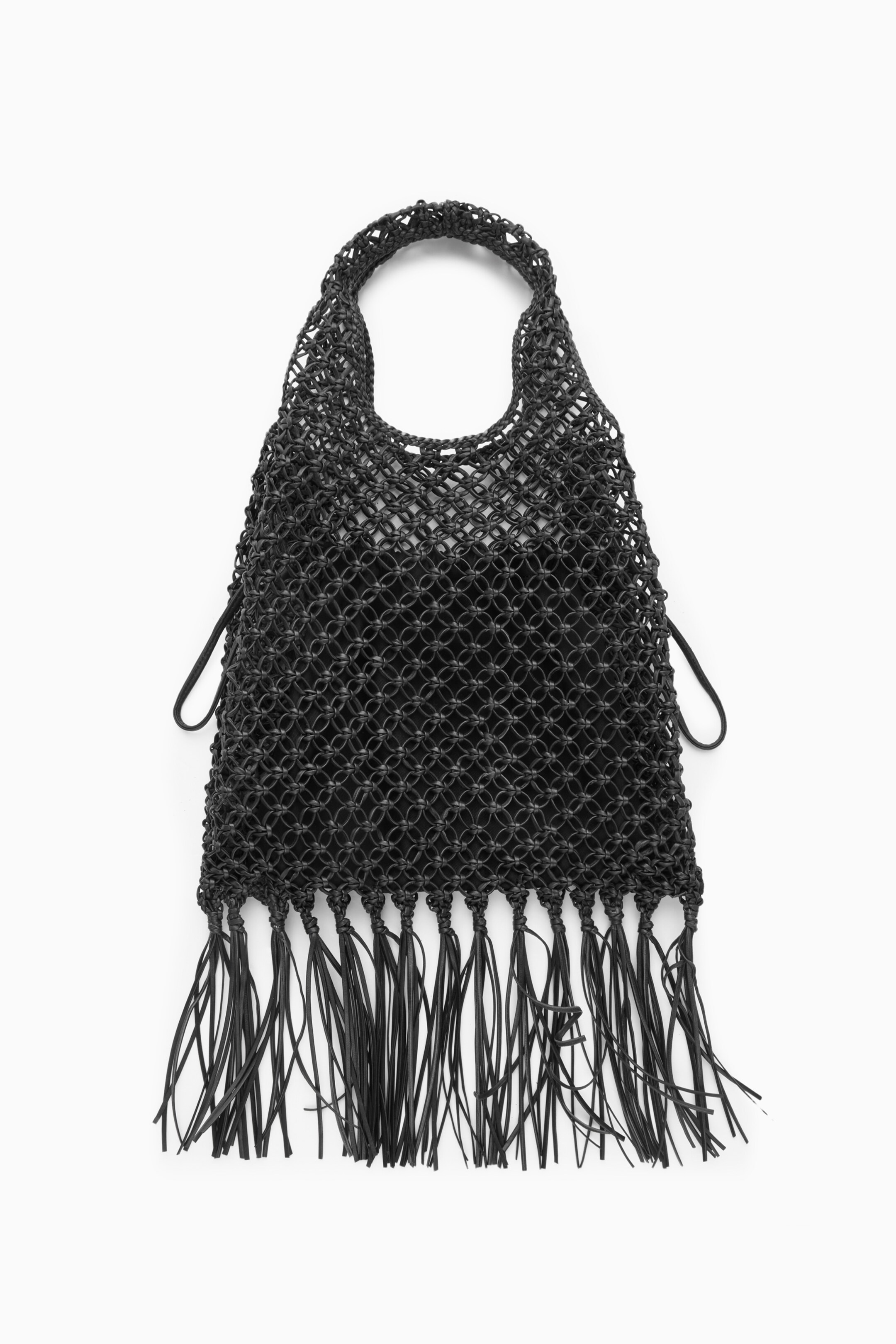 View larger image: MINI MACRAMÉ SHOPPER - LEATHER - BLACK - Ladies | H&M GB 1