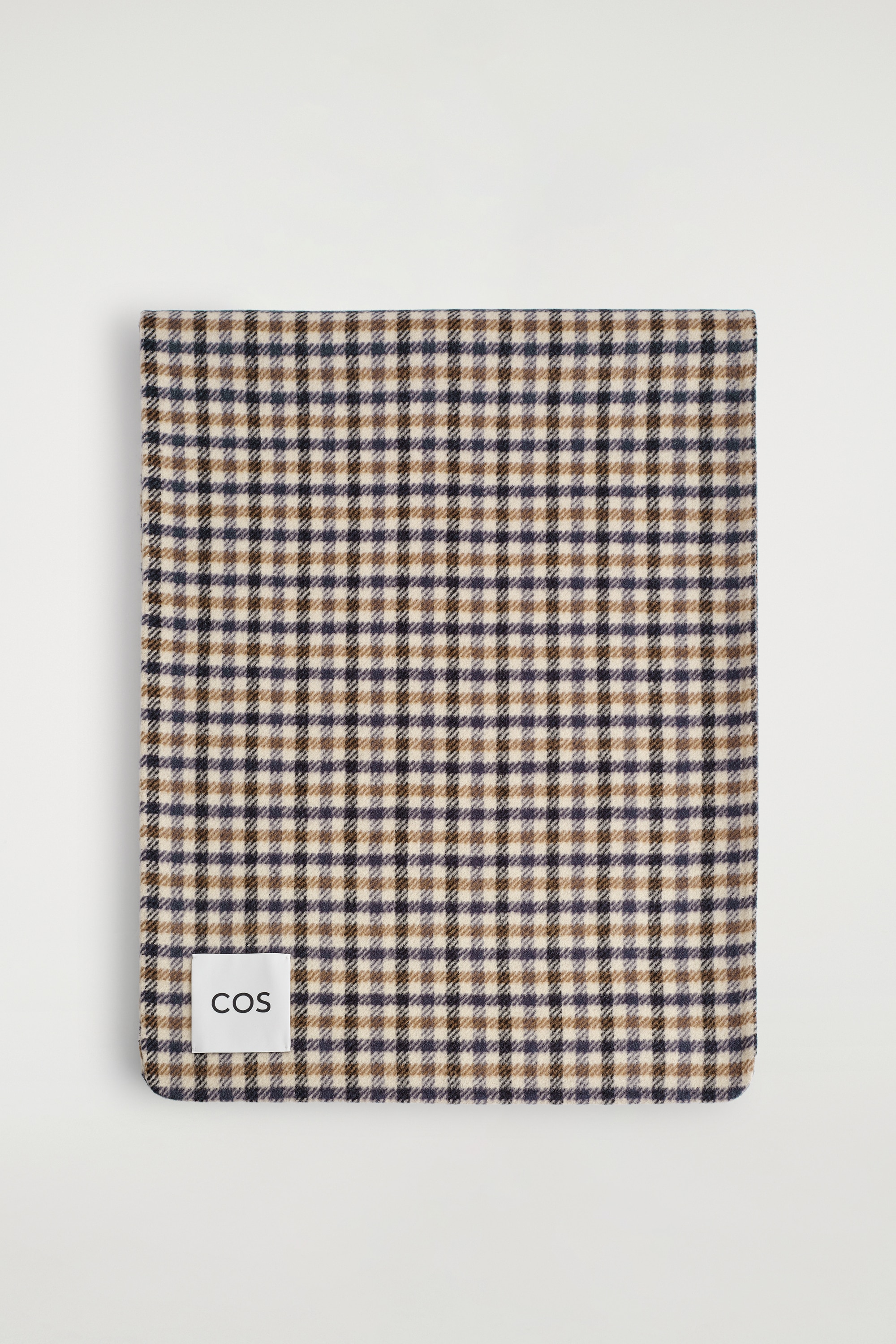 SCIARPA A QUADRI IN LANA MERINO DOPPIATA - BEIGE / QUADRI