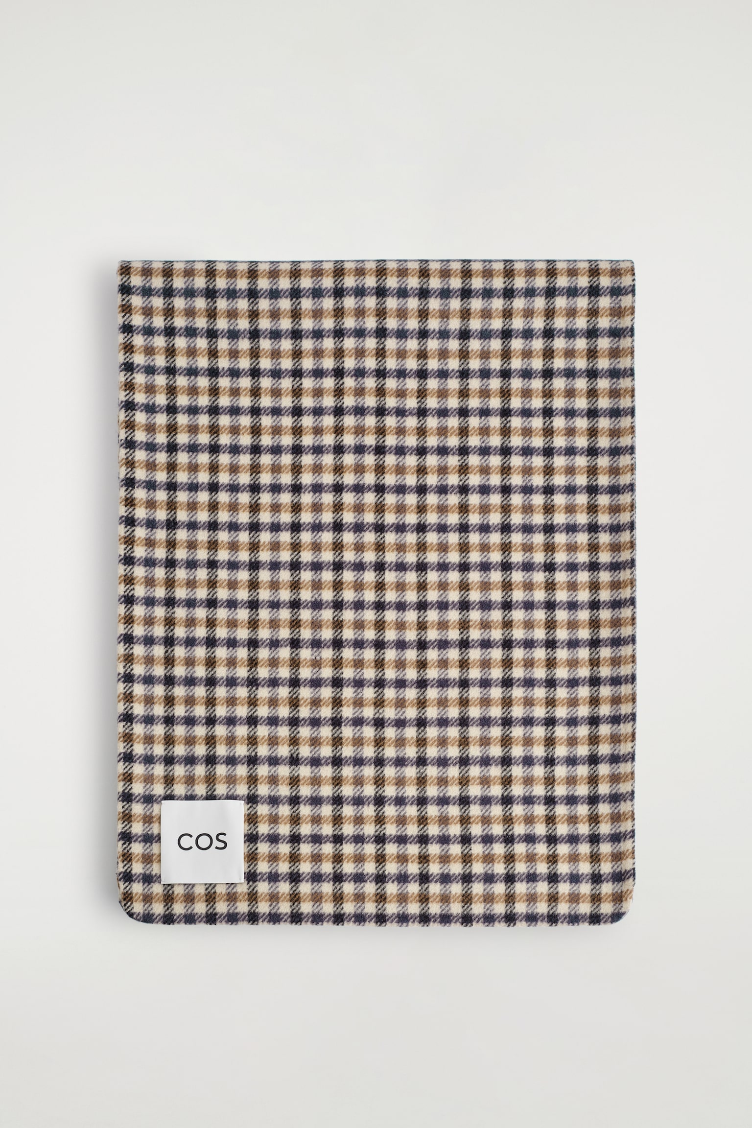 SCIARPA A QUADRI IN LANA MERINO DOPPIATA - BEIGE / QUADRI - 2