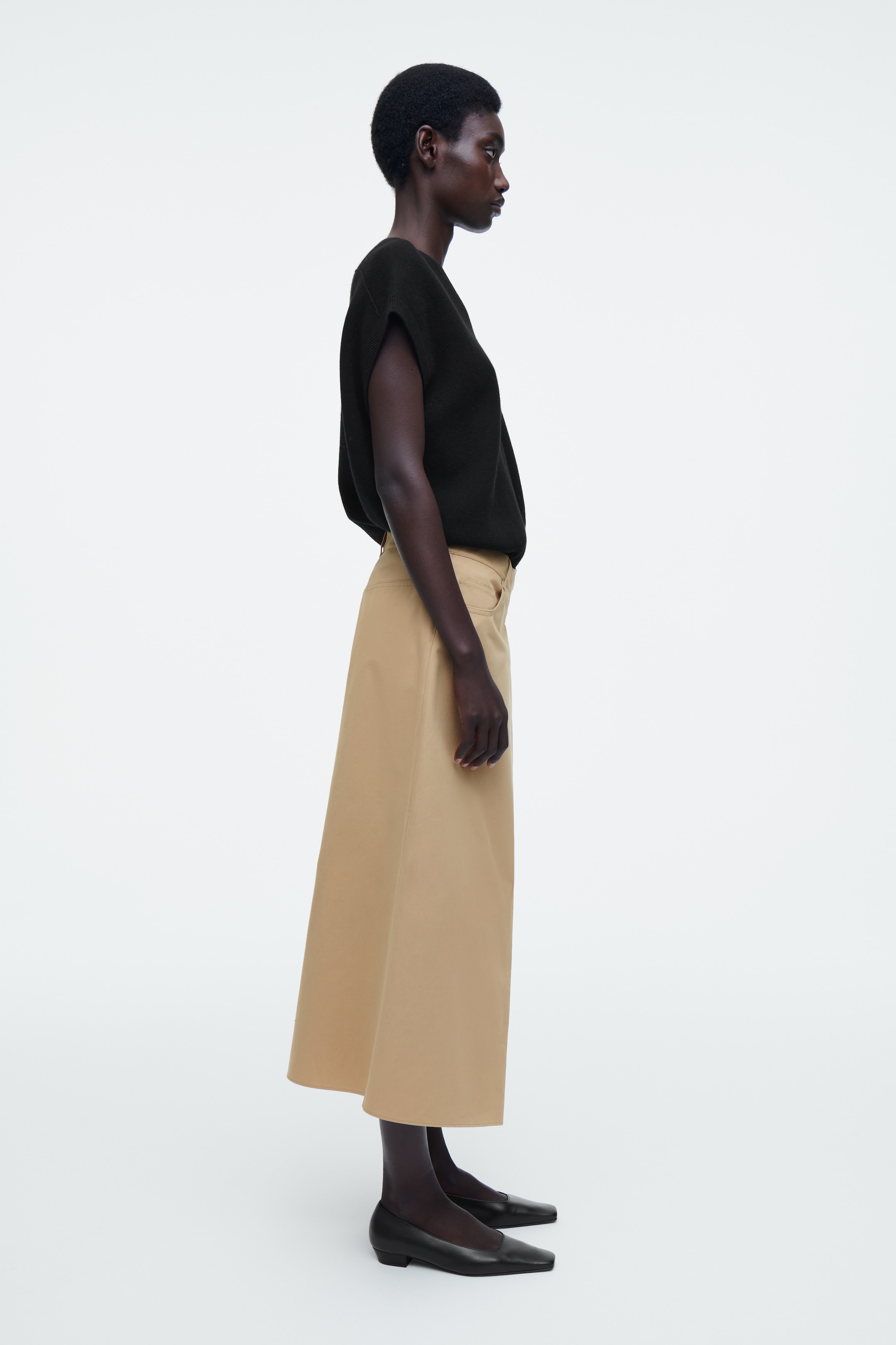 Grösseres Bild ansehen: ASYMMETRISCHER MIDIROCK AUS BAUMWOLLE - BEIGE - DAMEN | H&M CH 4