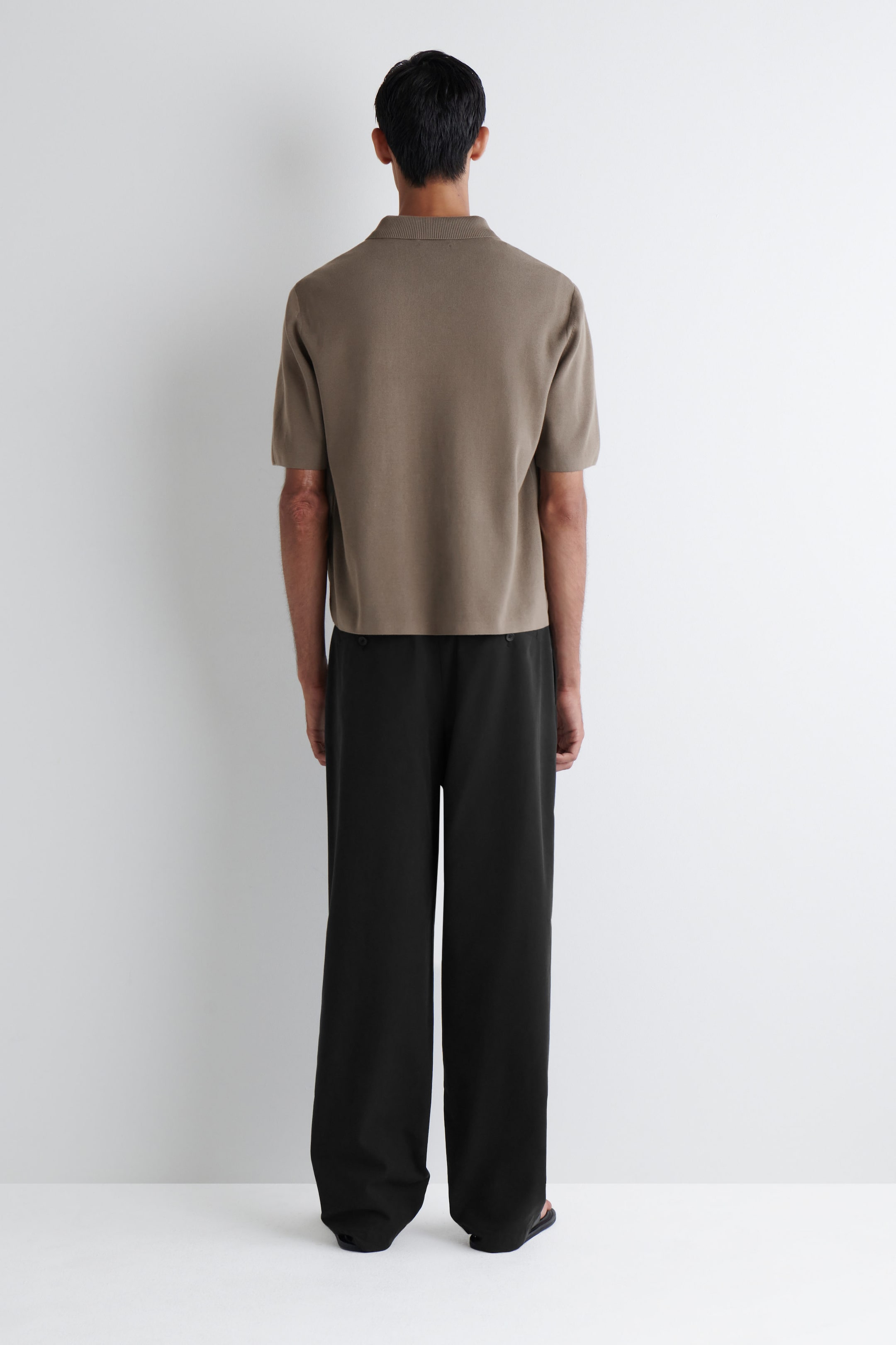 NYLON-PANELED KNITTED SHIRT
