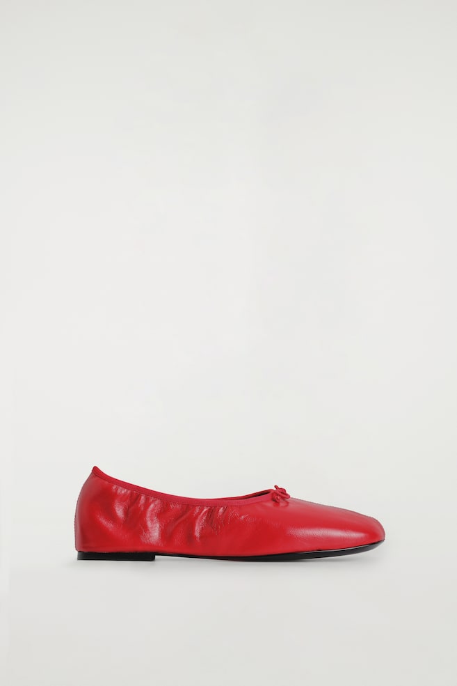 BALLERINES PLATES CUIR - ROUGE/NOIR/BLANC - 1