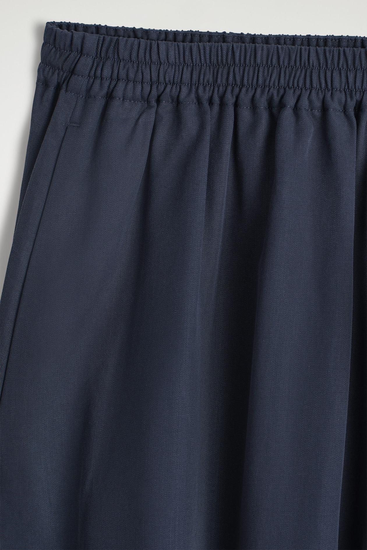 TWILL PALAZZO TROUSERS — NAVY