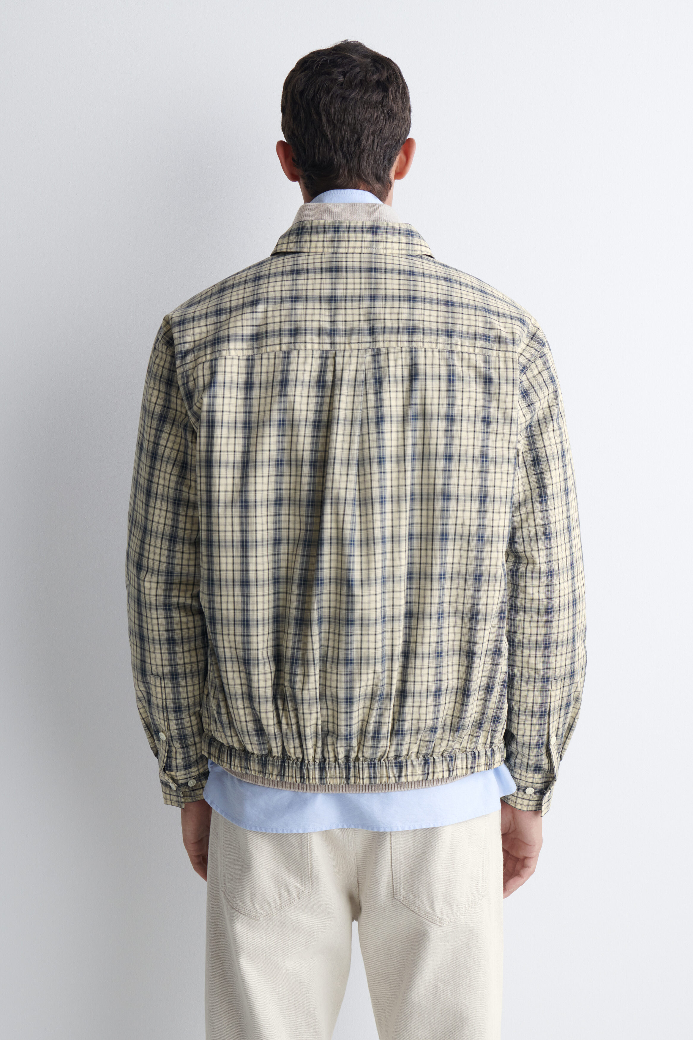 PADDED CHECKED COTTON OVERSHIRT - thumbnail 4