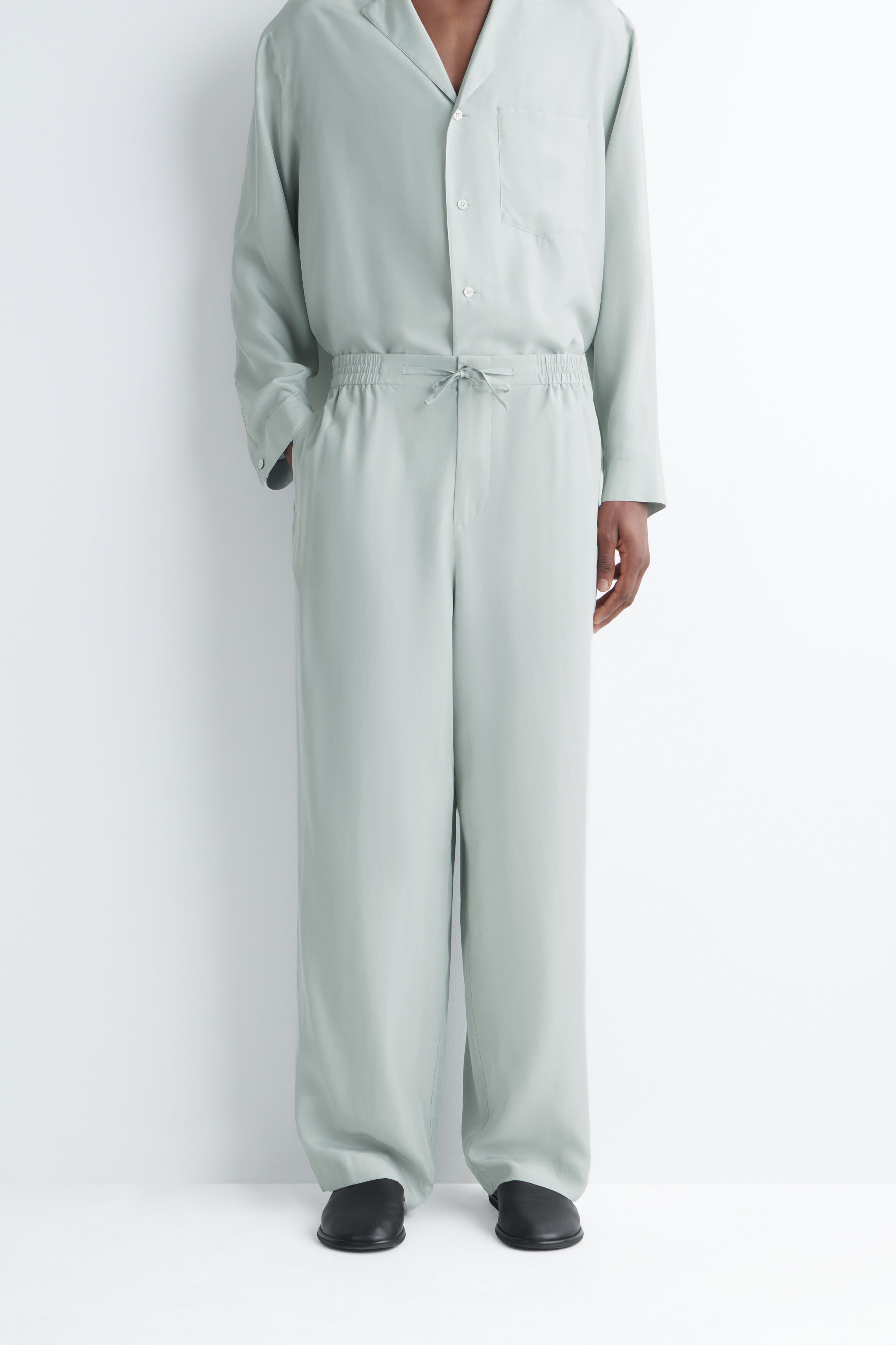 SILK RELAXED-FIT STRAIGHT-LEG PANTS - thumbnail 5