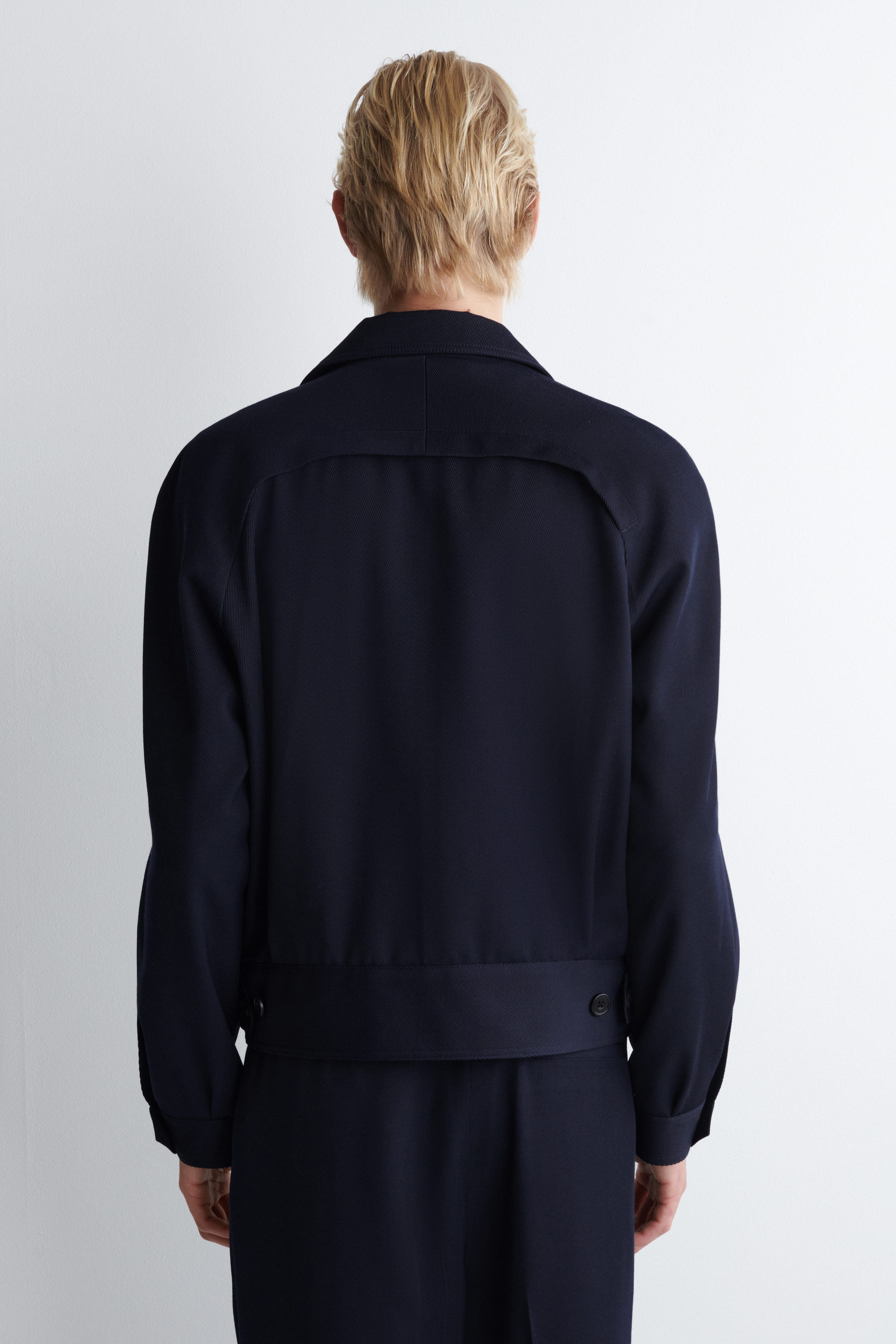 WOOL-BLEND DOUBLE-BREASTED JACKET - NAVY | COS