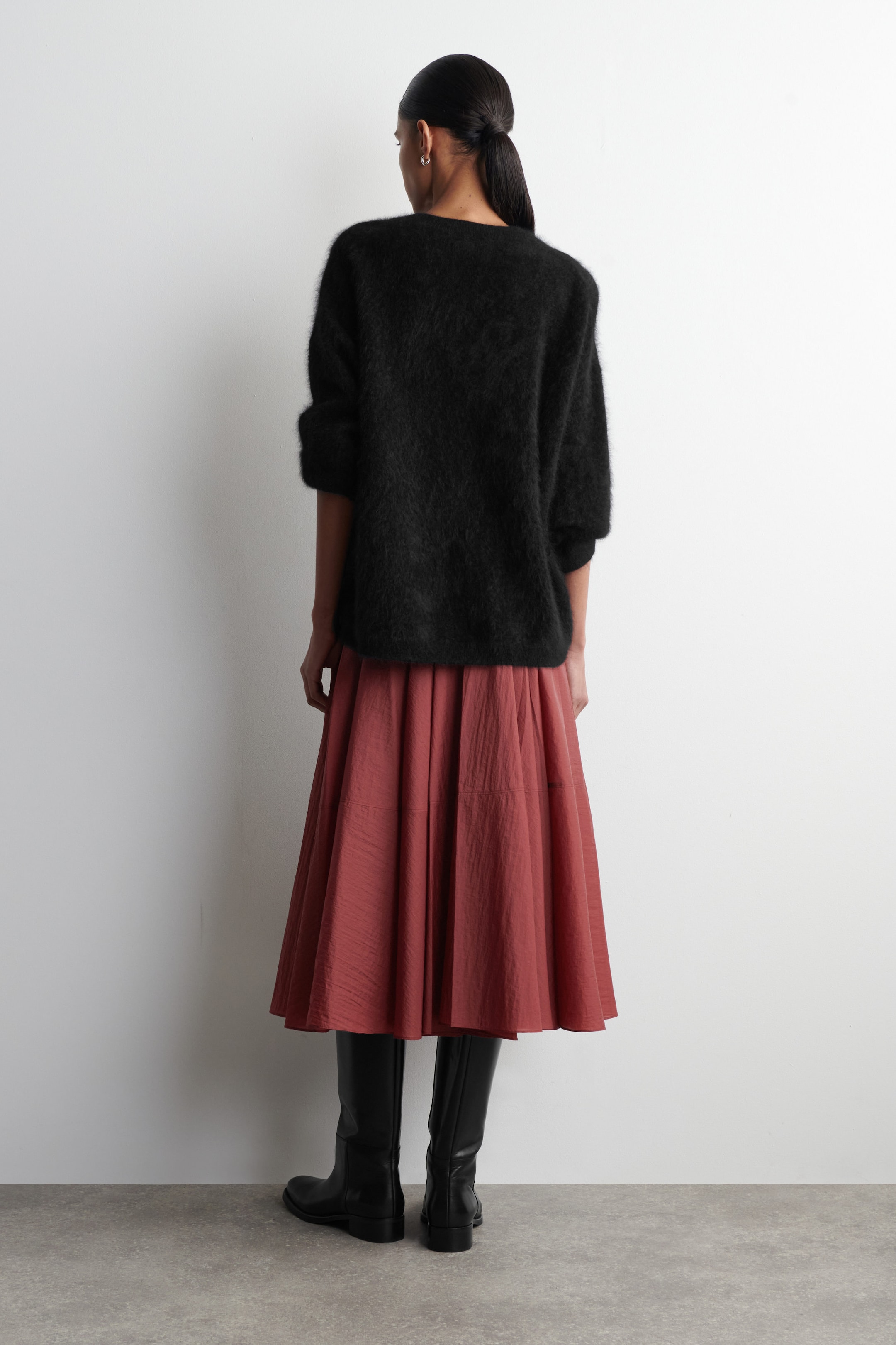 CIRCLE-CUT MIDI SKIRT