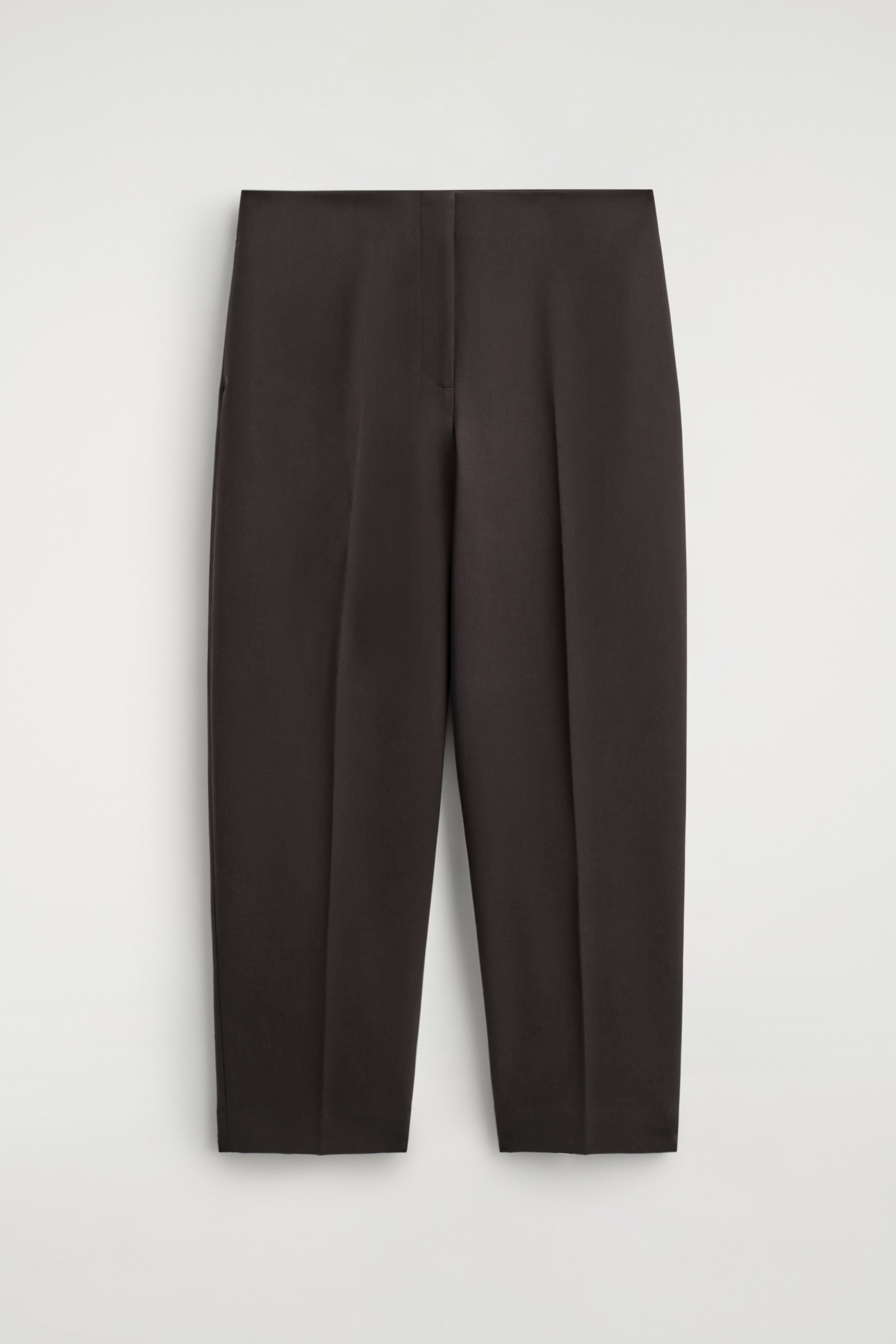 Agrandir l'image: PANTALON BARREL EN LAINE MÉLANGÉE - BRUN FONCÉ - FEMME | H&M CH 1