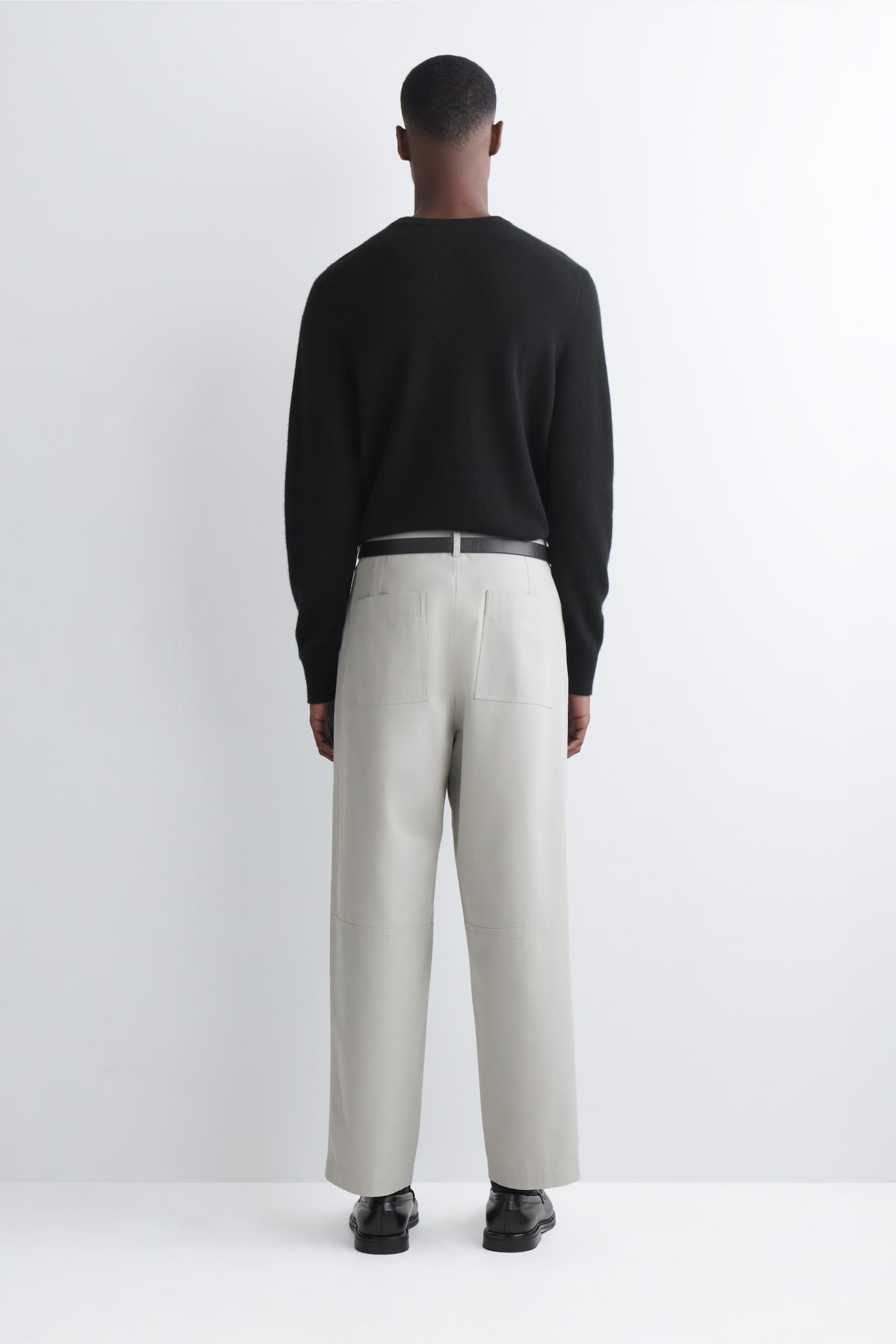 ZKRÁCENÉ BAVLNĚNÉ KALHOTY S ROVNÝMI NOHAVICEMI - SVĚTLE ŠEDÁ/HNĚDÁ - 6