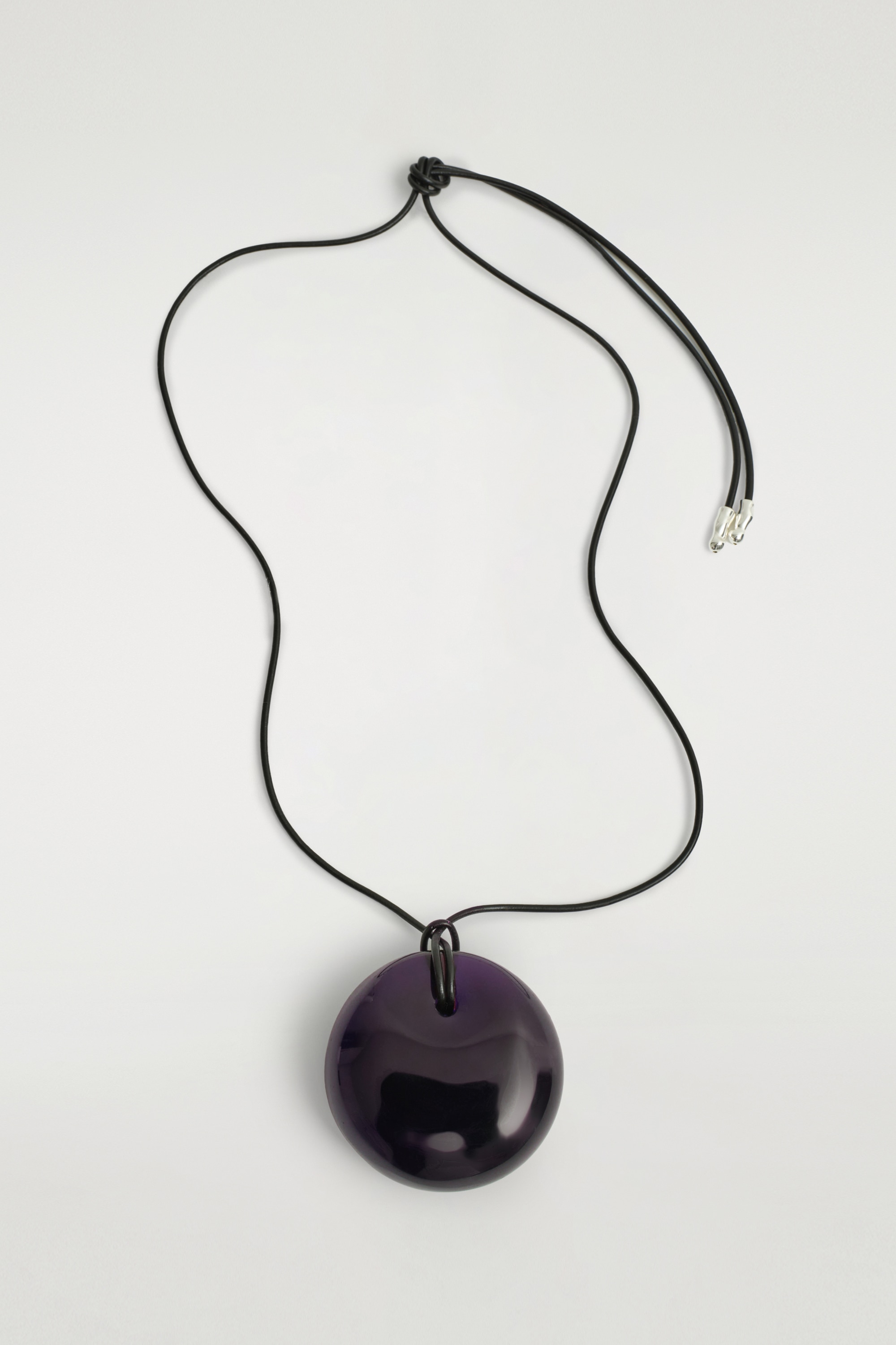 COLLANA CON PENDENTE IN VETRO - VIOLA