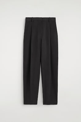 WASHED-SILK STRAIGHT-LEG TROUSERS — BLACK 6