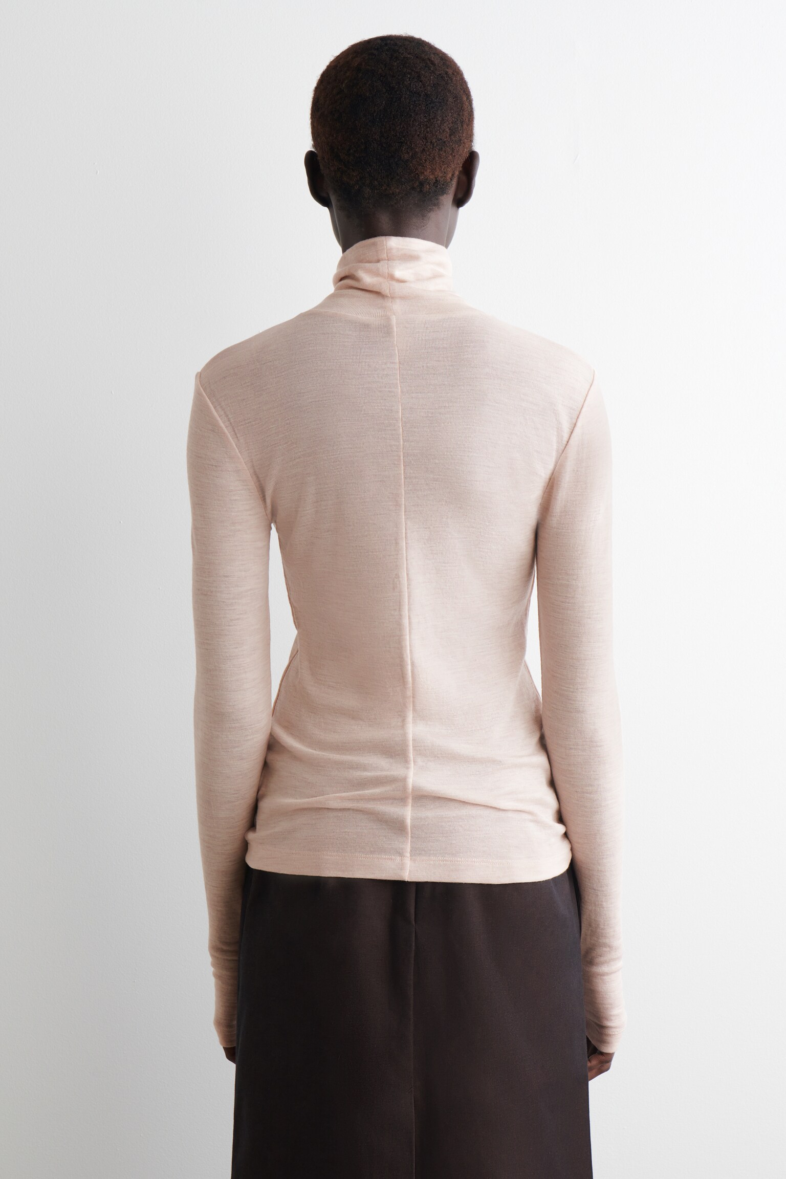 HAUT À COL ROULÉ EN LAINE MÉRINOS - BEIGE CLAIR CHINÉ/BRUN FONCÉ/BRUN / CARREAUX/BORDEAUX CHINÉ/BEIGE / CARREAUX/NAVY/VERT FONCÉ CHINÉ/BLEU / CARREAUX/BLEU CIEL - 4