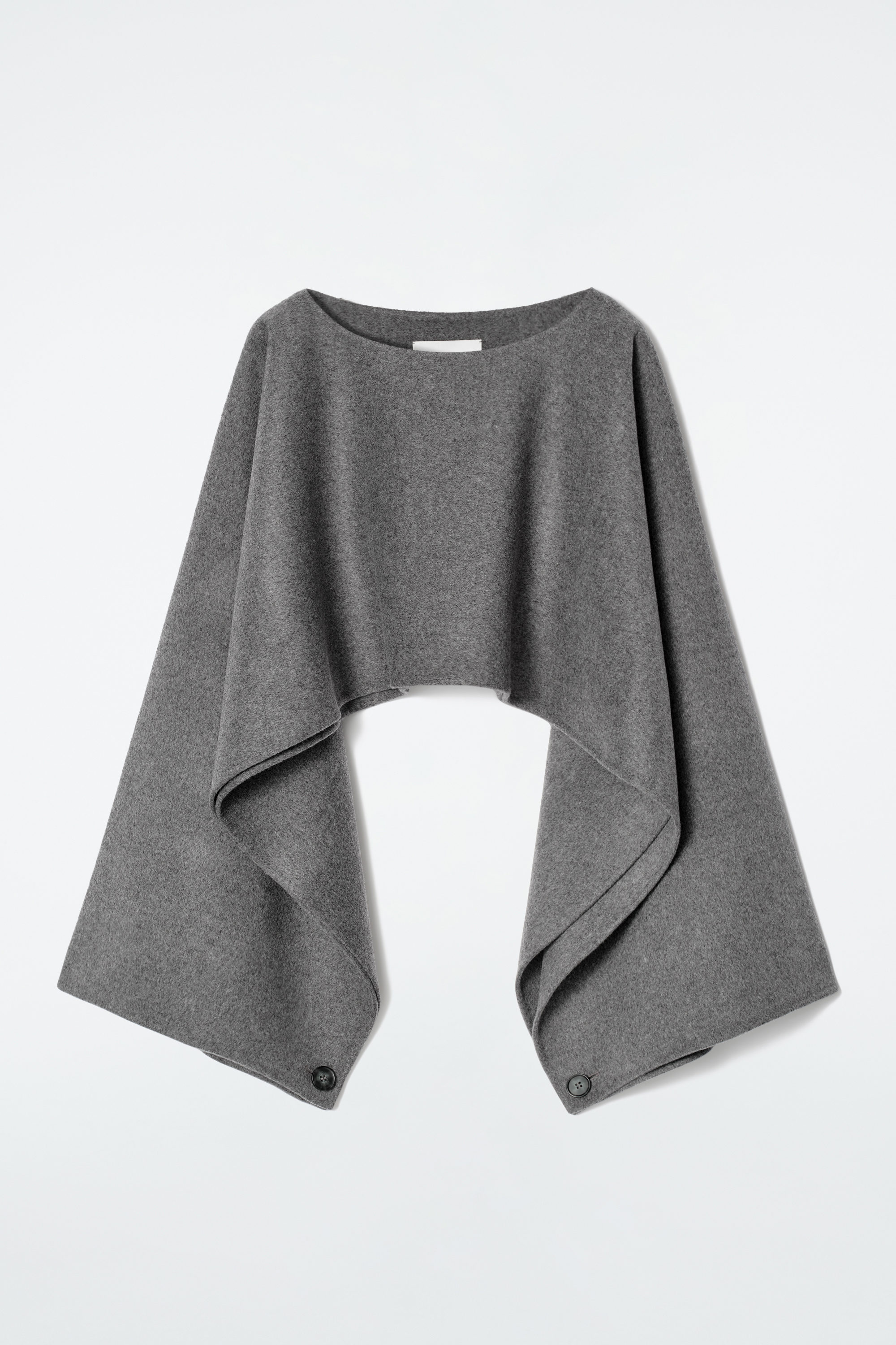 DOUBLE-FACED WOOL HYBRID CAPE - GRAY | COS