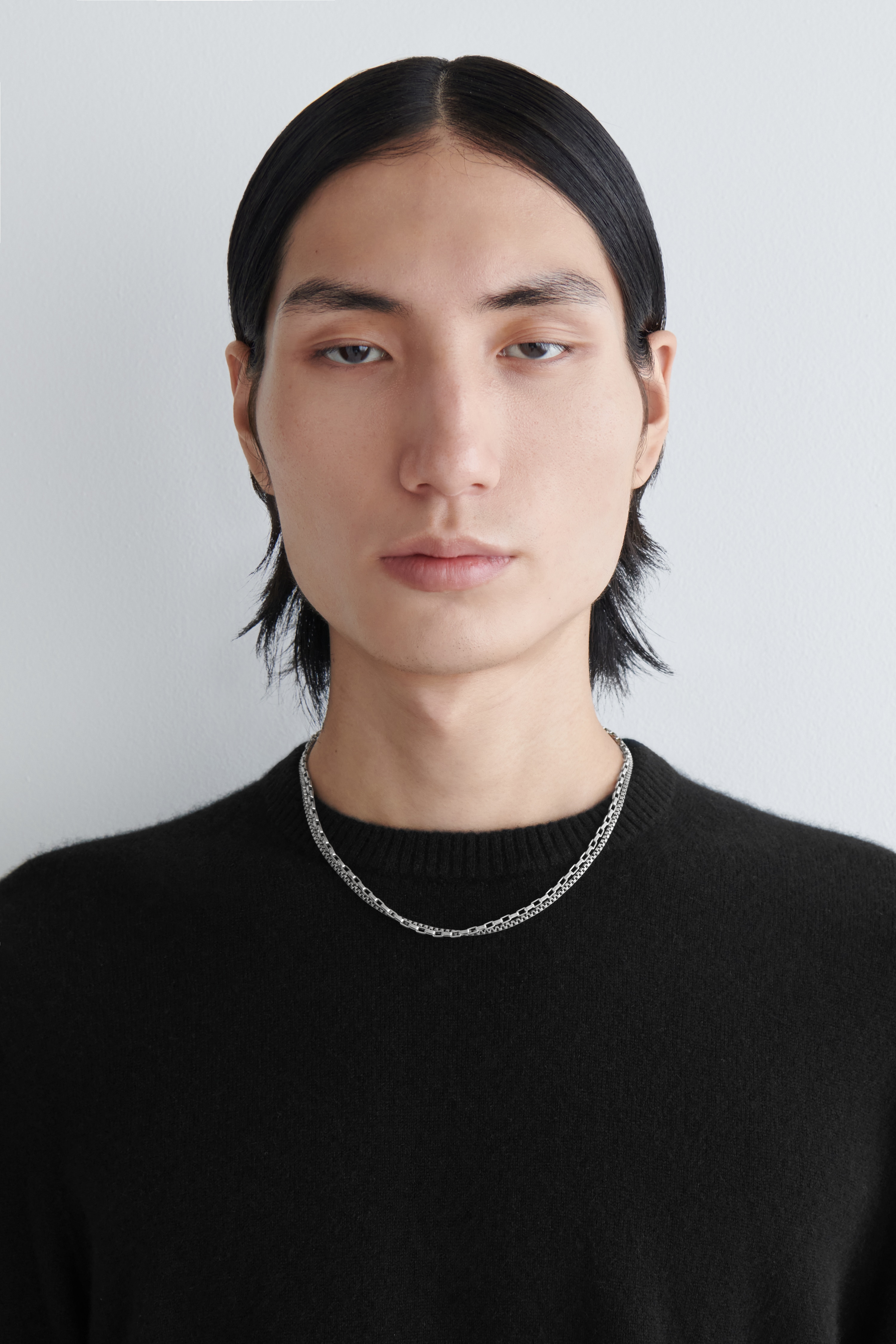 DVOJITÝ ŘETÍZKOVÝ NÁHRDELNÍK - STŘÍBRNÁ