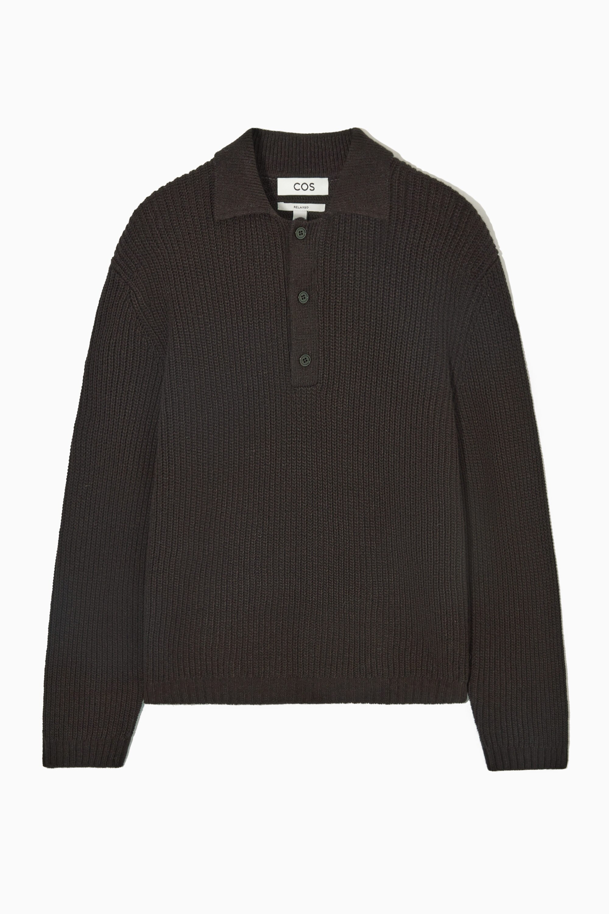 WOOL-CASHMERE POLO SHIRT - DARK BROWN | COS AU