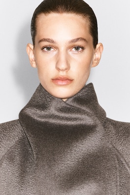 DOUBLE-FACED CASHMERE BOMBER JACKET — STONE 6