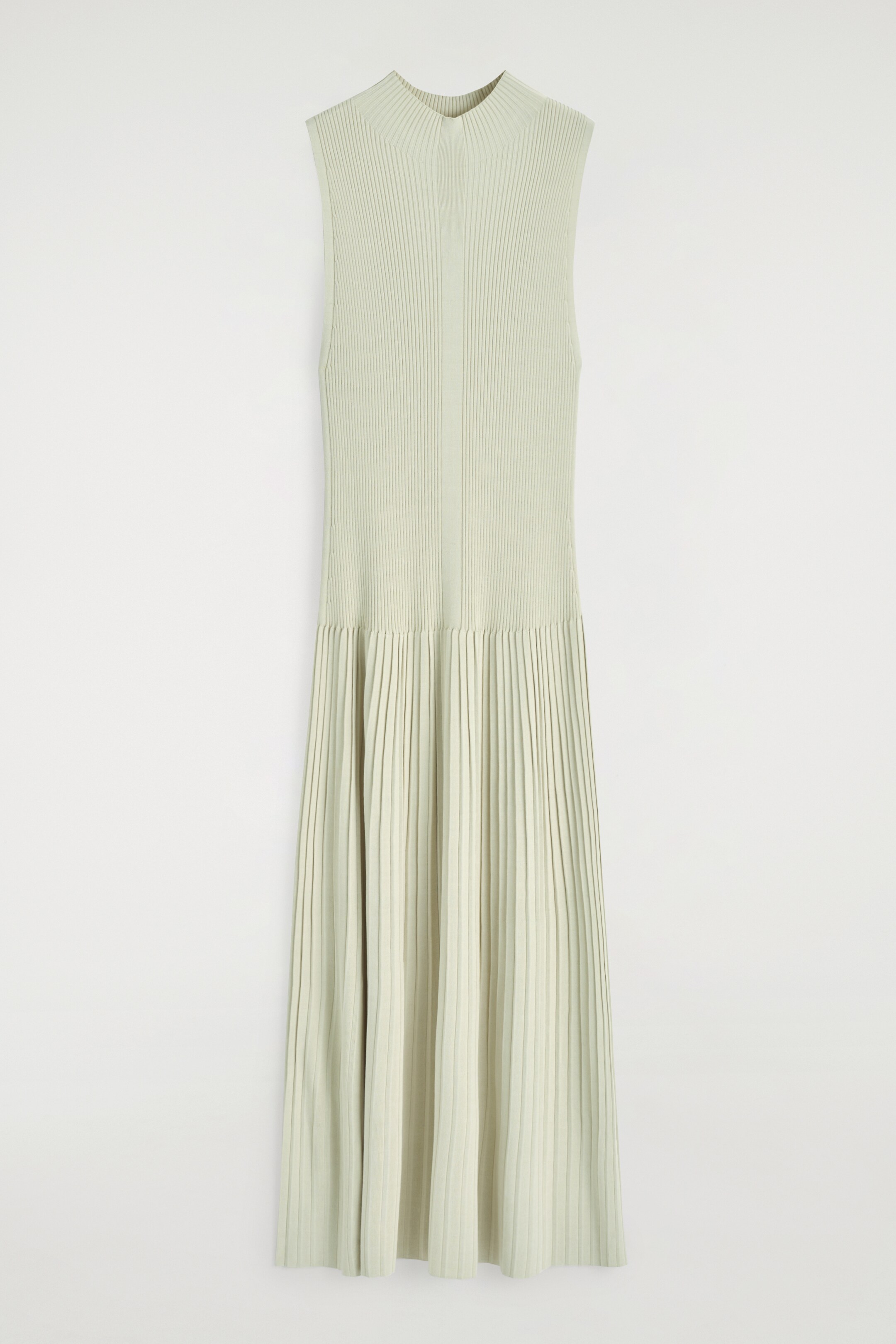 Agrandir l'image: ROBE LONGUE PLISSÉE À COL MONTANT - VERT CLAIR - FEMME | H&M CH 5