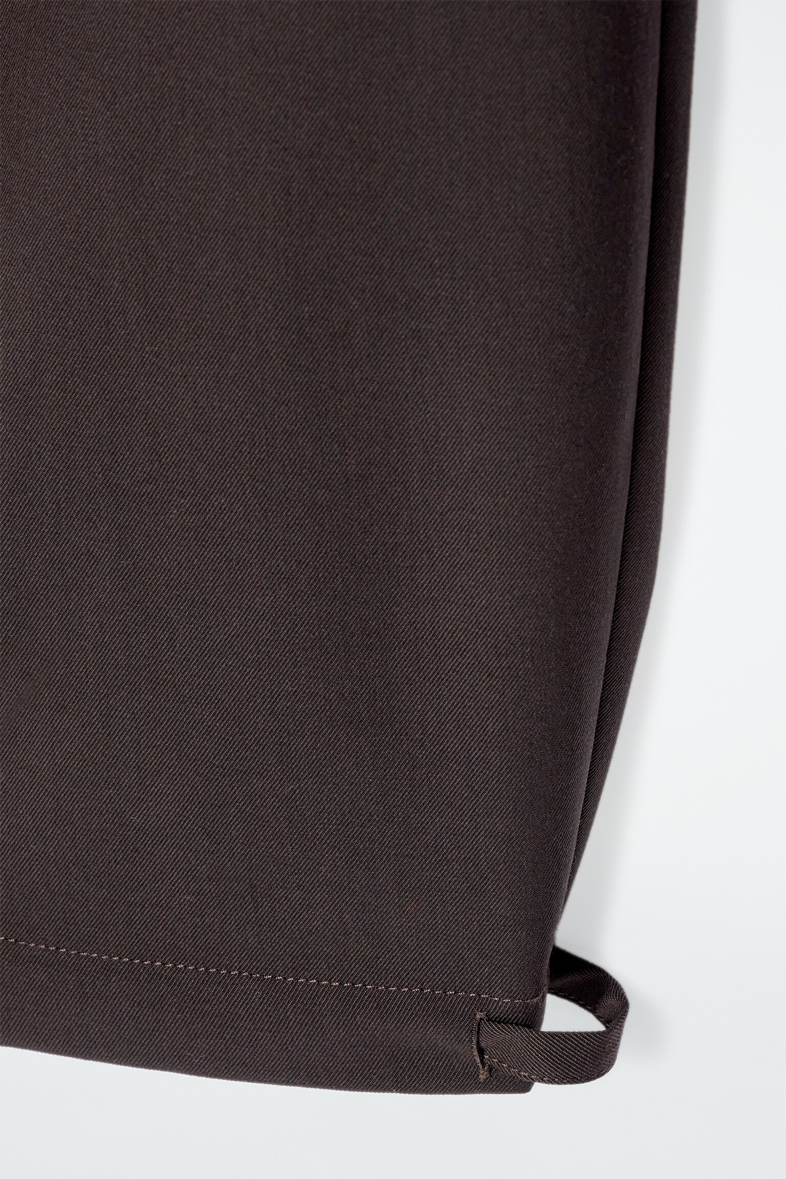 PANTALON BARREL TAILLE AJUSTABLE EN SERGÉ - BRUN FONCÉ - 5
