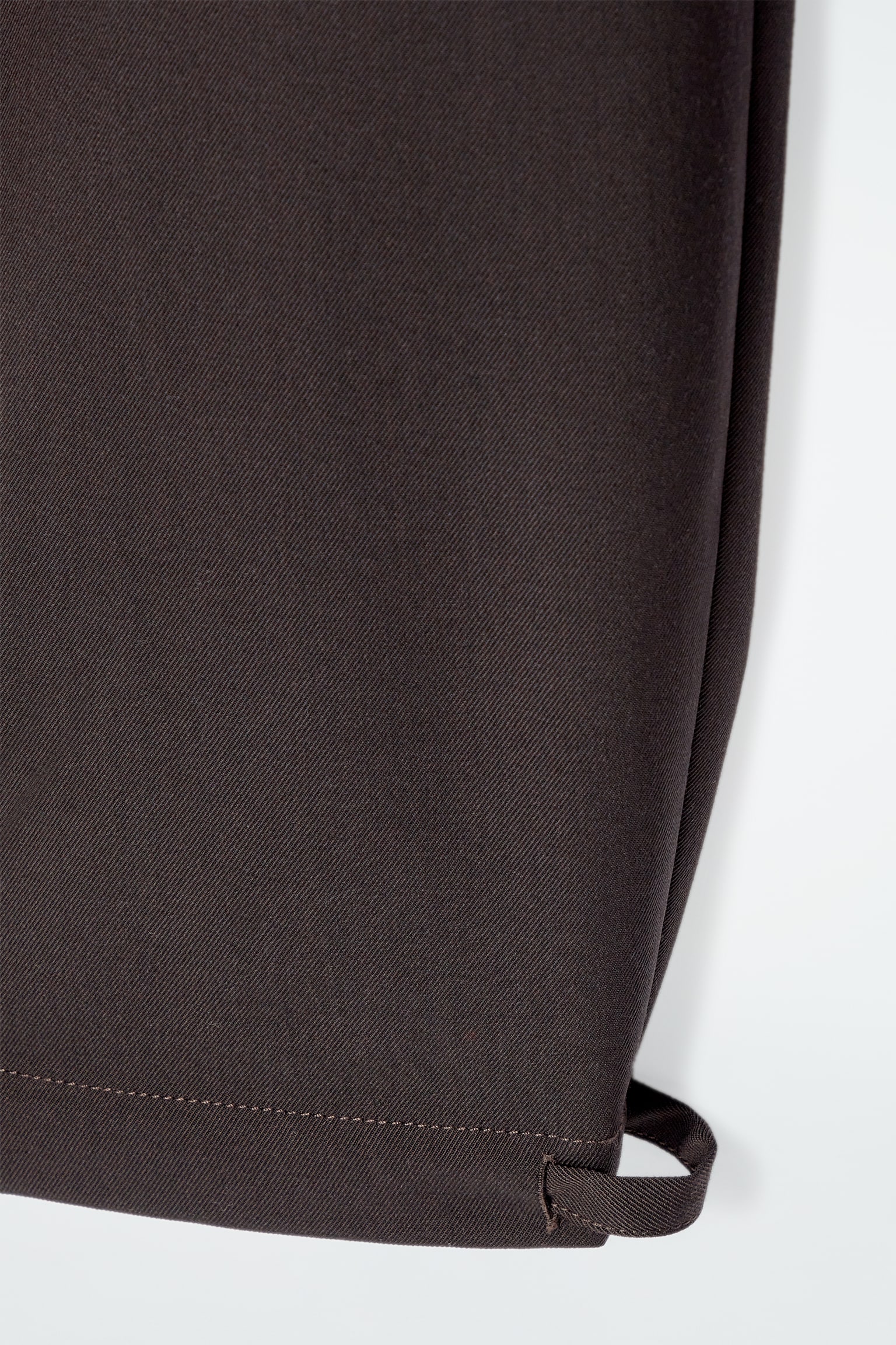 PANTALON BARREL TAILLE AJUSTABLE EN SERGÉ - BRUN FONCÉ - 7