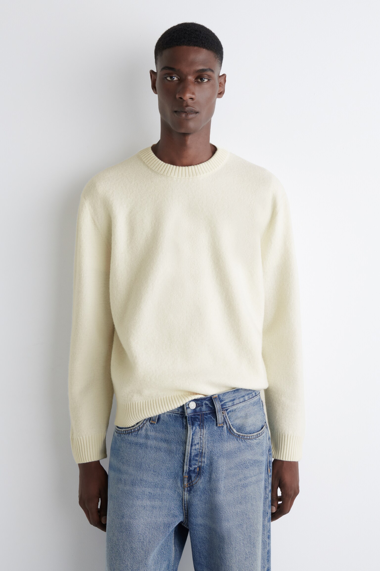 MAGLIONE GIROCOLLO IN LANA COTTA - ÉCRU/NERO/MARRONE