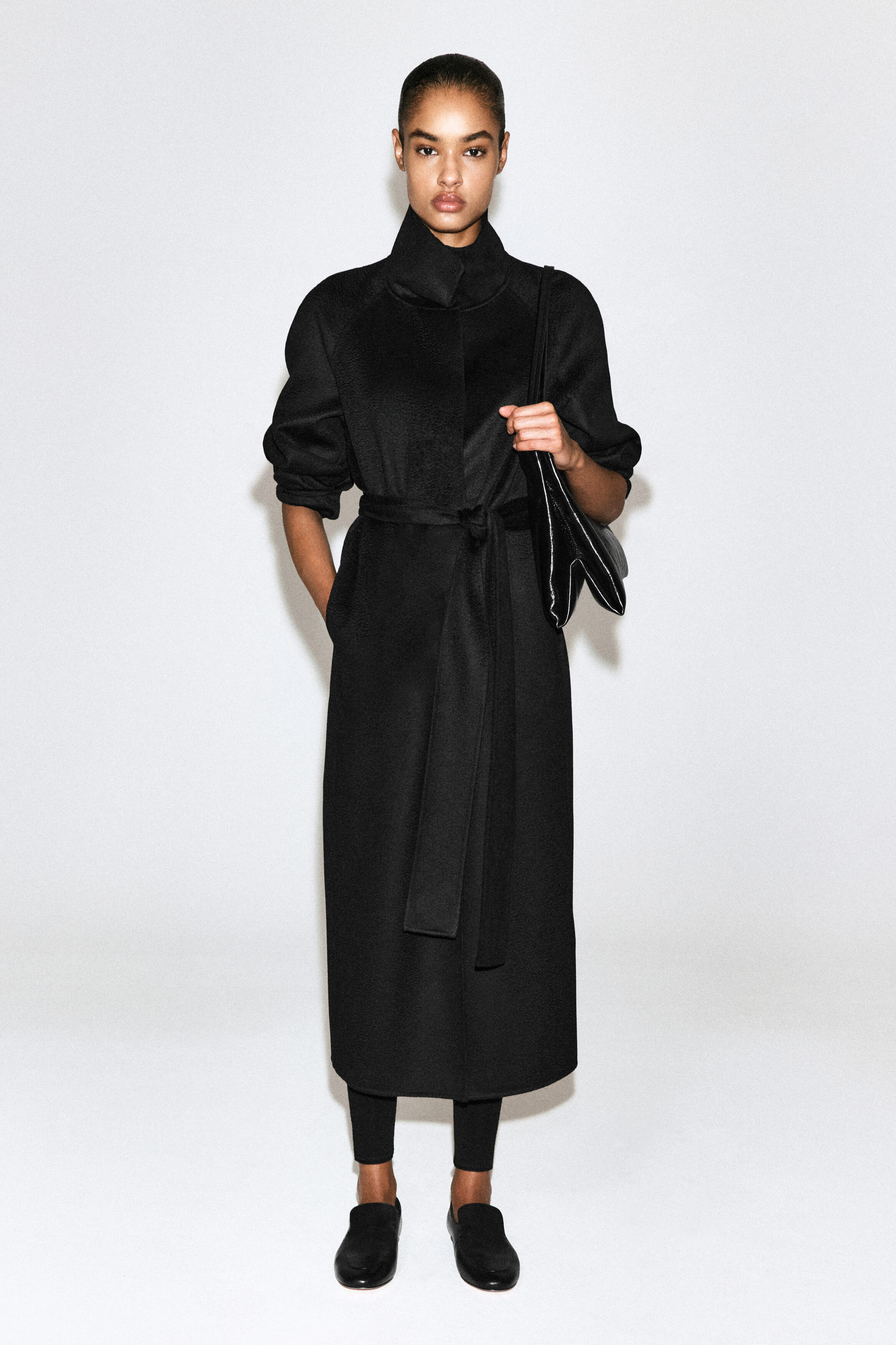 BELTED DOUBLE-FACED CASHMERE COAT - BLACK | COS US