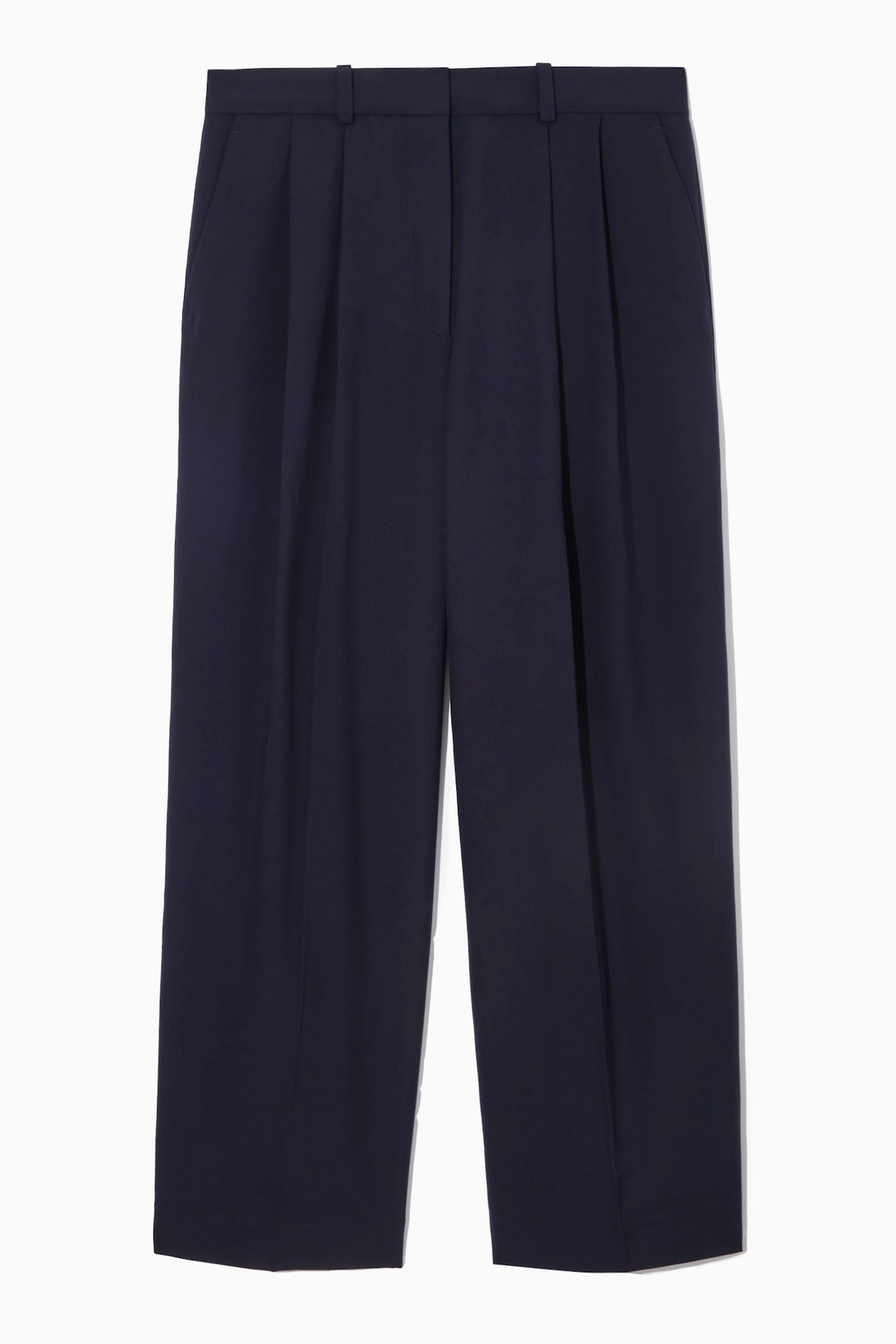 Navy Blue Wool Wide-Leg Pant main image 1