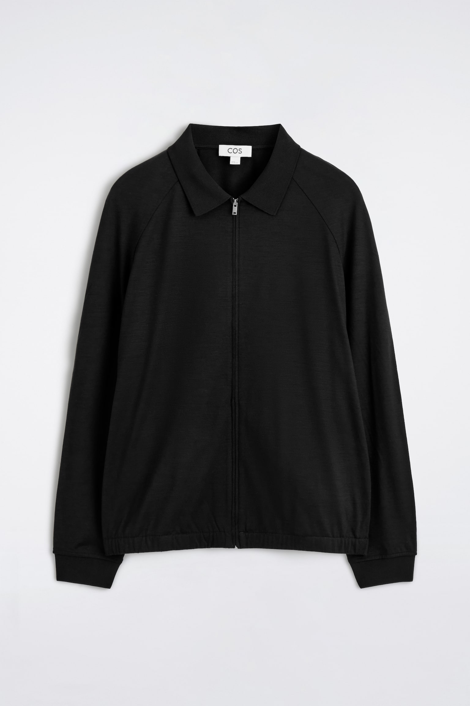 WOOL-JERSEY BOMBER JACKET - שחור - 2