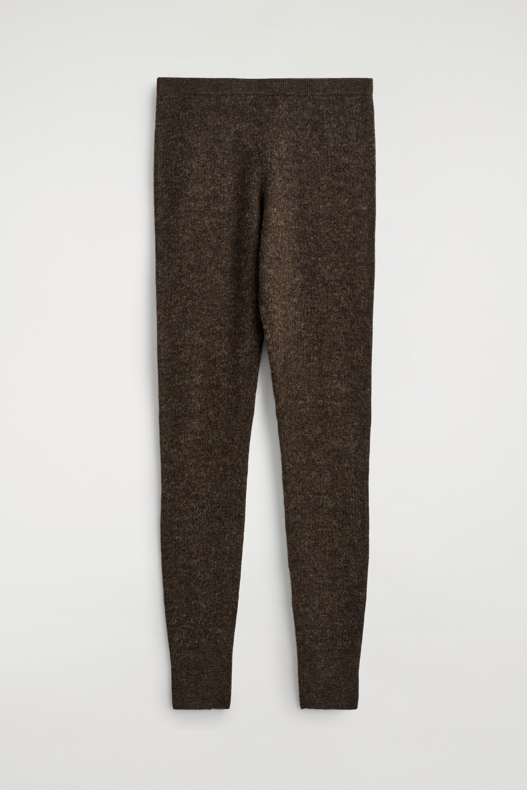 ALPACA MERINO WOOL LEGGINGS - BROWN MÉLANGE