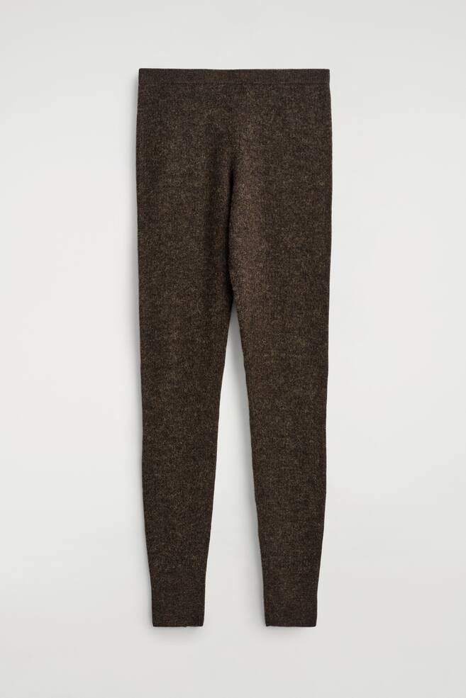 LEGGINGS AUS ALPAKA-MERINOWOLL-MIX - BRAUN MELIERT - 1