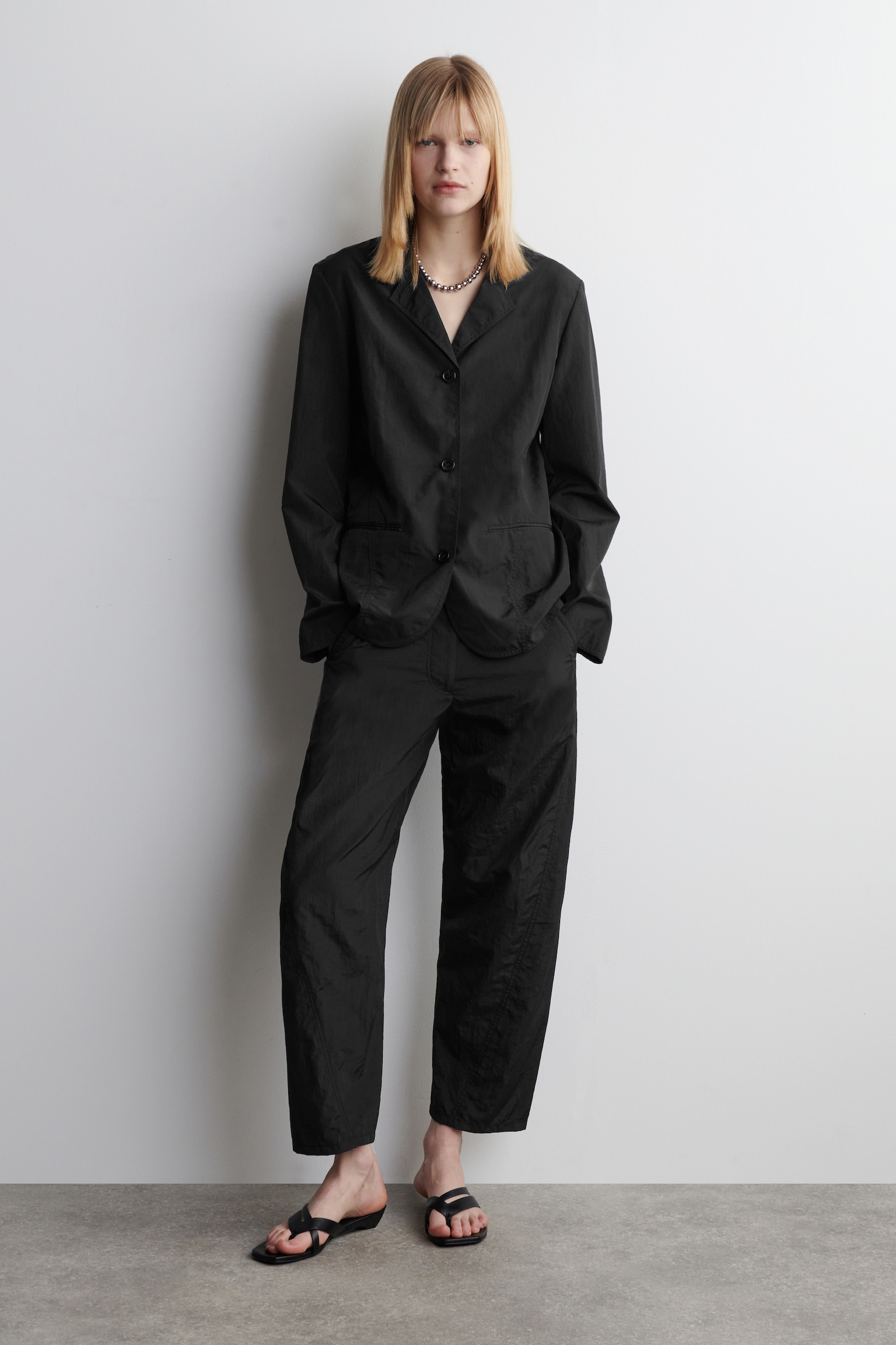 NYLON BLAZER - ZWART - 3