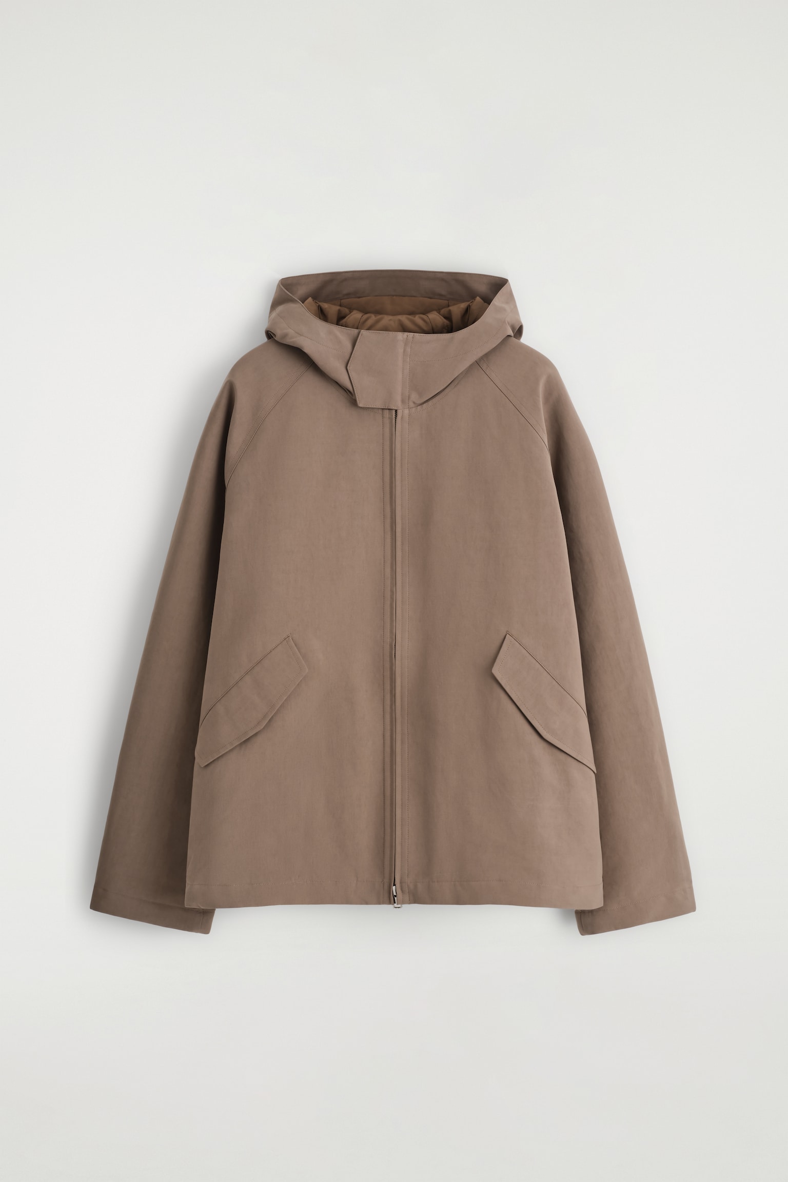 CHAQUETA CON CAPUCHA DE ALGODÓN TÉCNICO - MARRÓN/VERDE OSCURO - 2