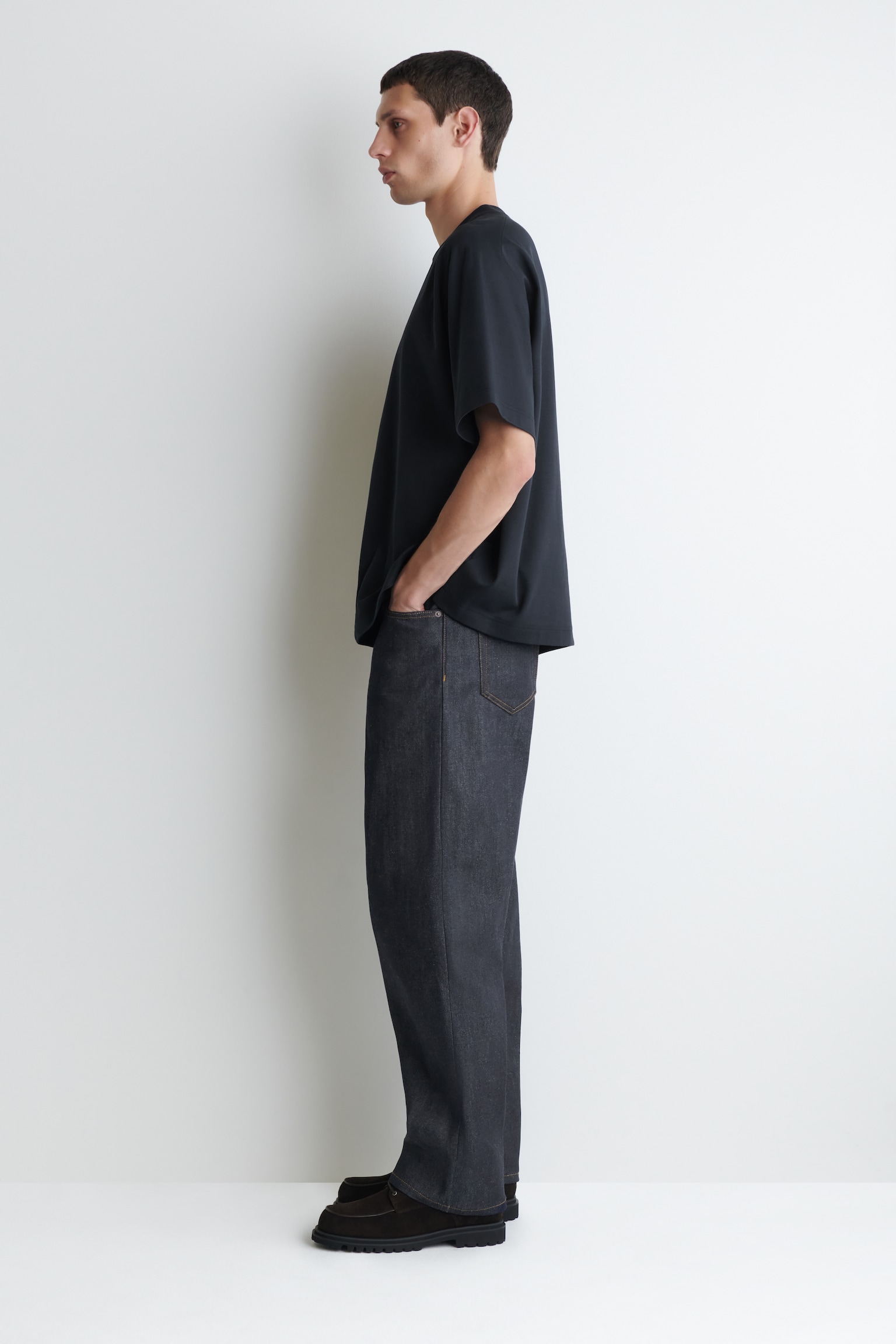 T-SHIRT OVERSIZE EFFET SUPERPOSÉ EN JERSEY - NOIR / BLANC/BLANC - 3