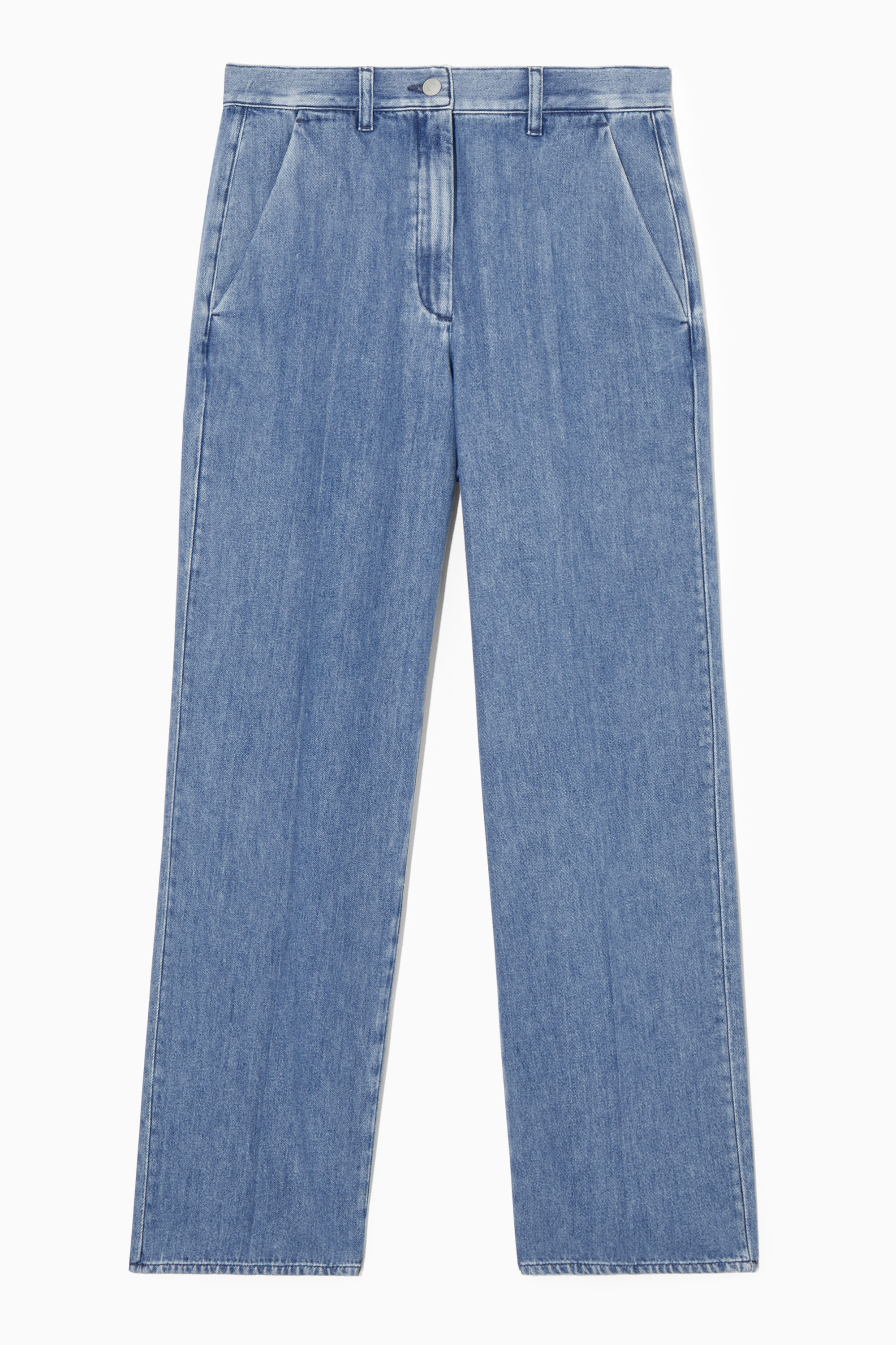 [Burmula] / ☆ MAXI DENIM PANTS / BLUE Barbara Bootcut Jeans In Plus Size With Side Slits - Olympus