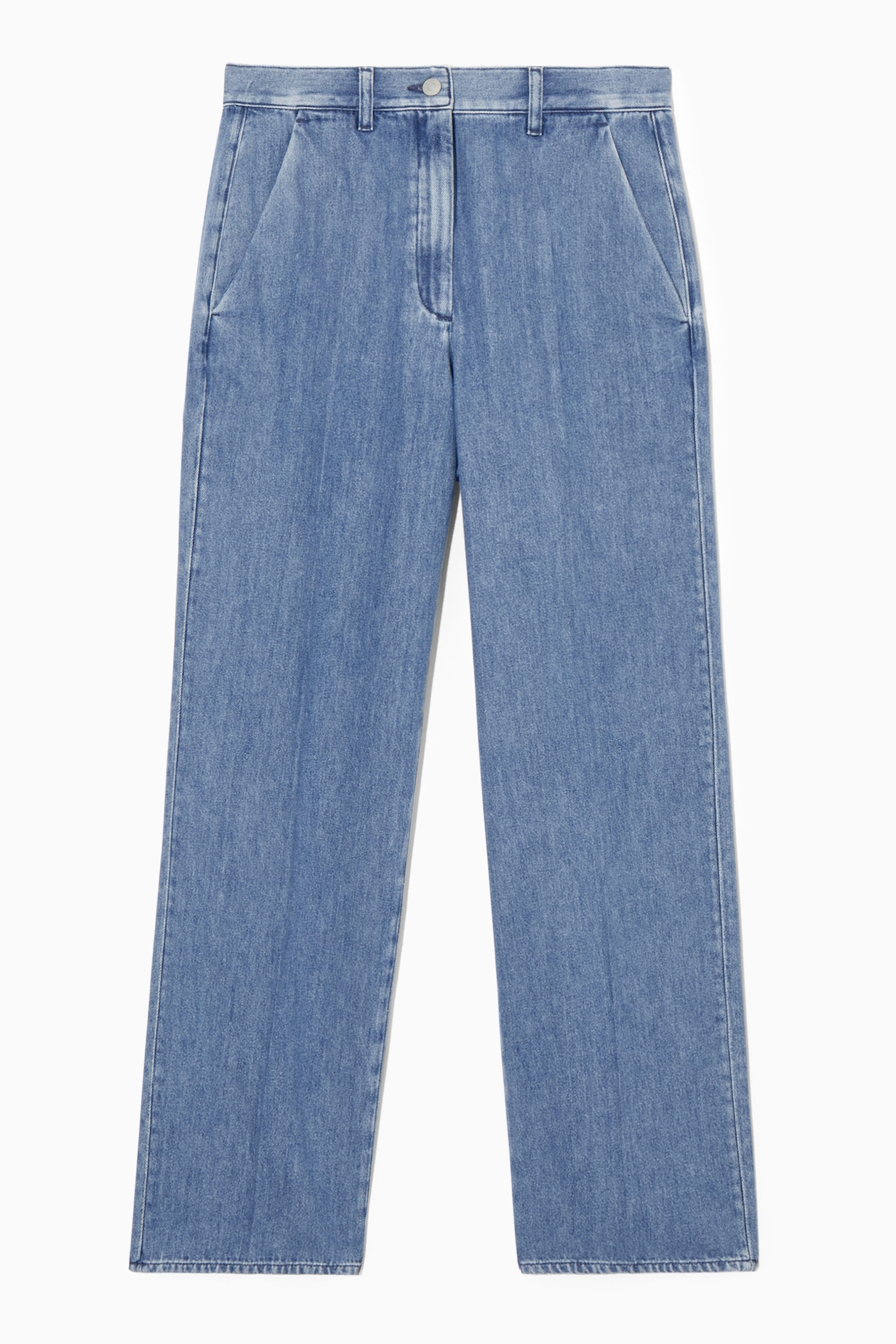 Straight Trousers in Red and Blue Striped