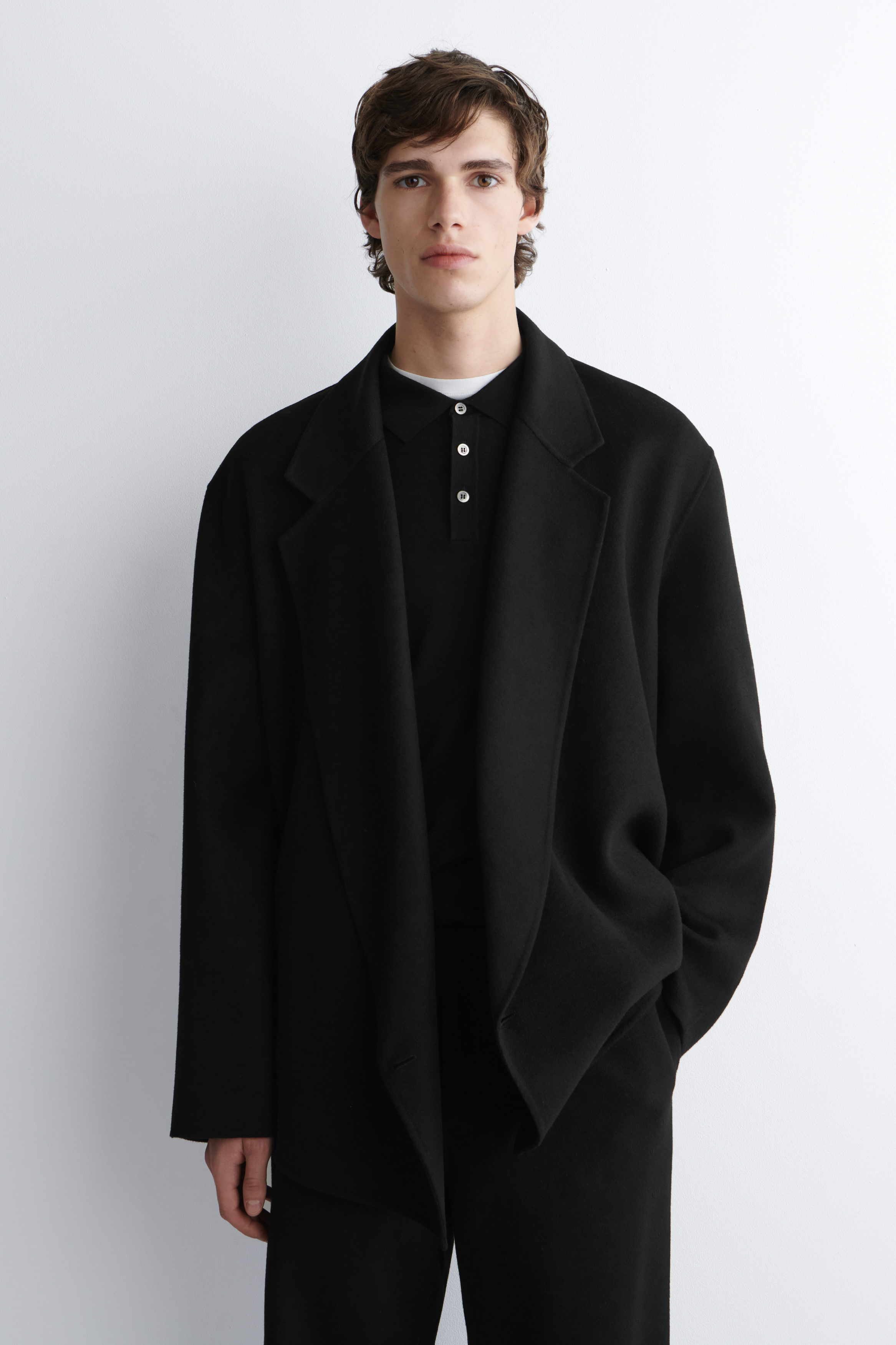 DOUBLE-FACED WOOL OVERSHIRT - BLACK | COS US