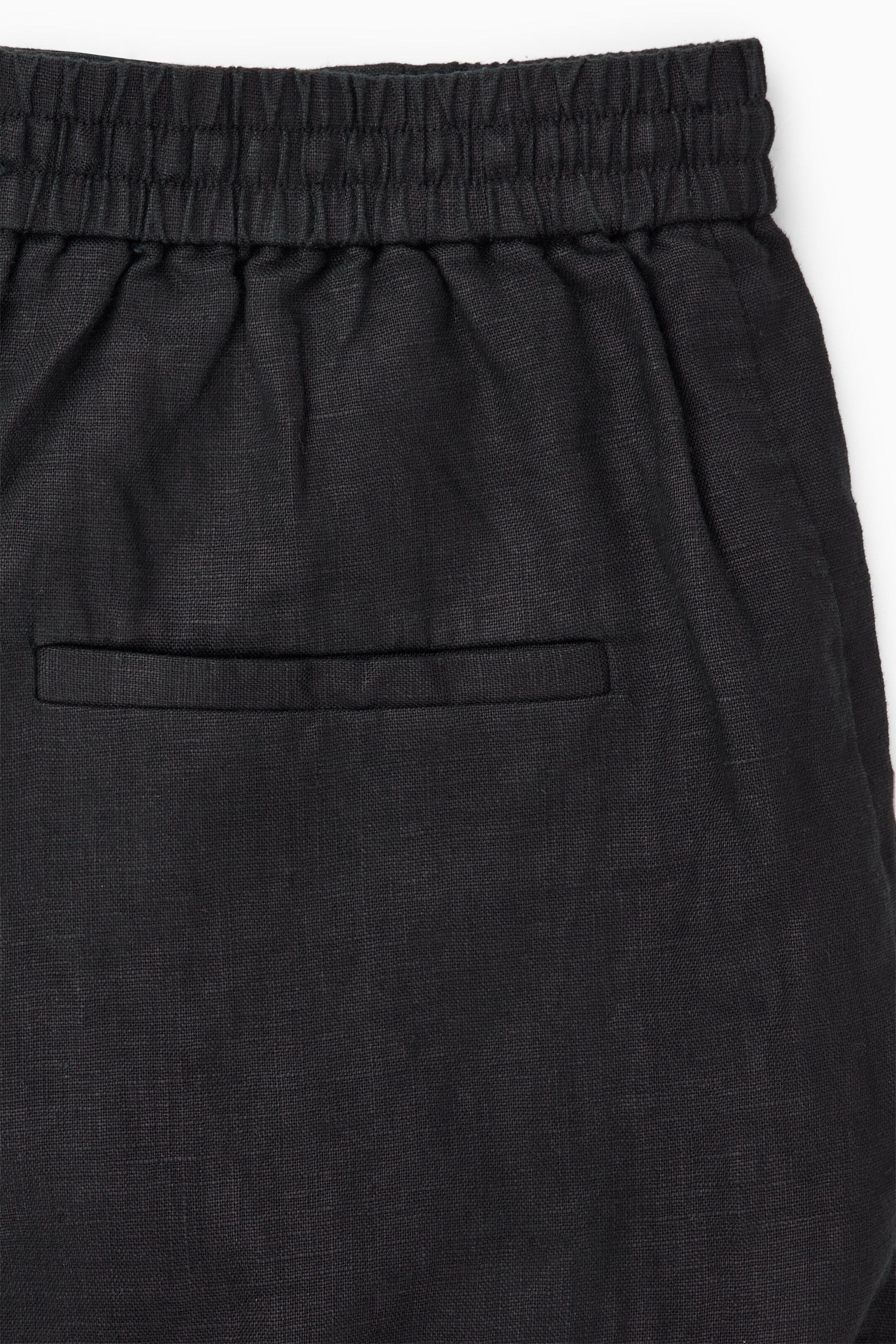 View larger image: BARREL-LEG LINEN TROUSERS - BLACK - Ladies | H&M GB 2